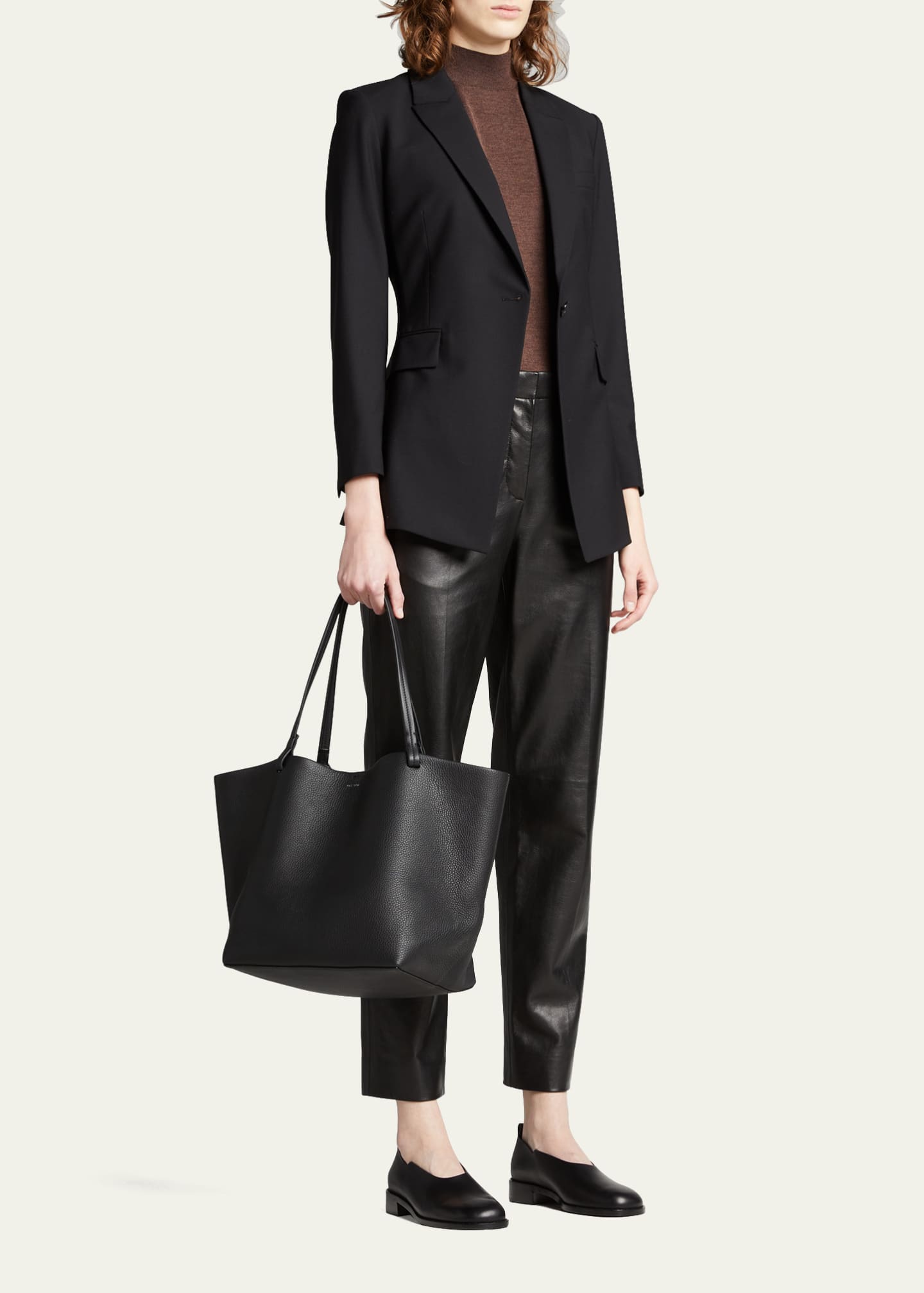 The Row Leather-trimmed Park Tote