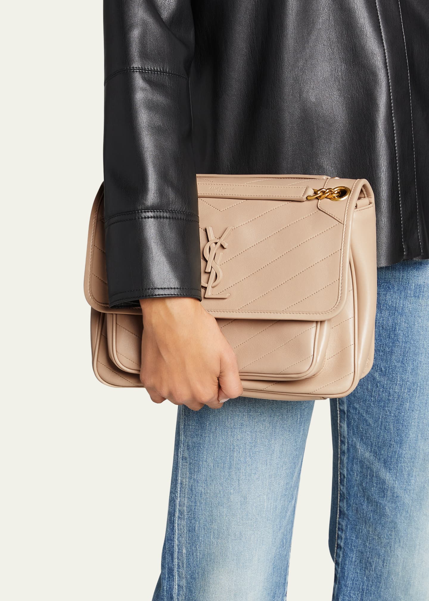 Saint Laurent Niki Medium Quilted Leather Shoulder Bag