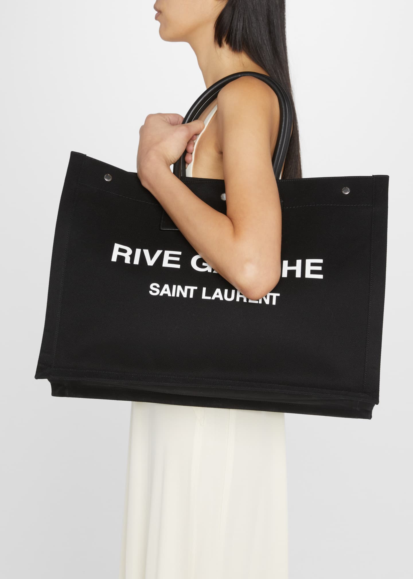 Saint Laurent Rive Gauche Tote Bag in Canvas Image 2 of 5