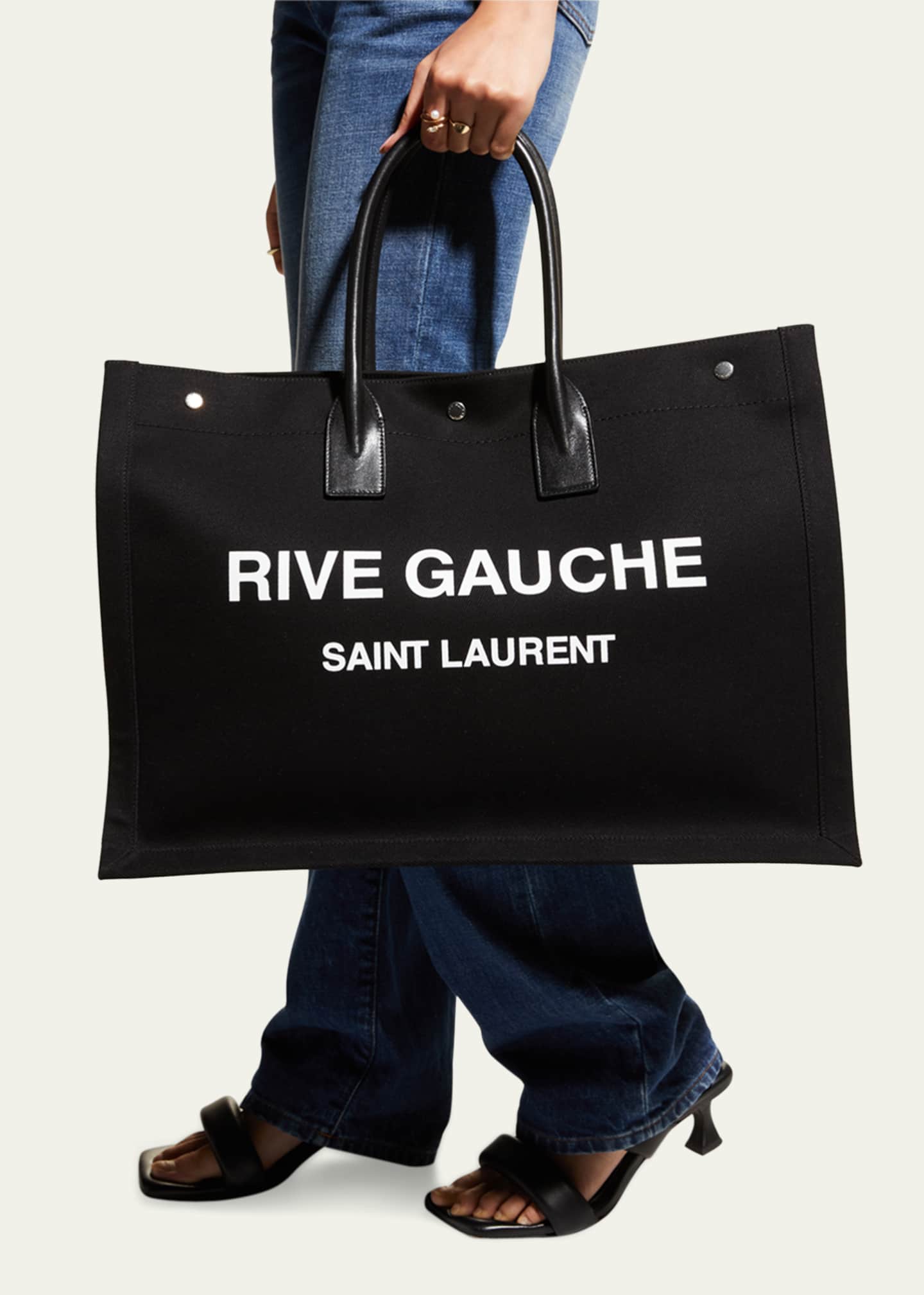 Saint Laurent Rive Gauche Tote Bag in Canvas Image 5 of 5