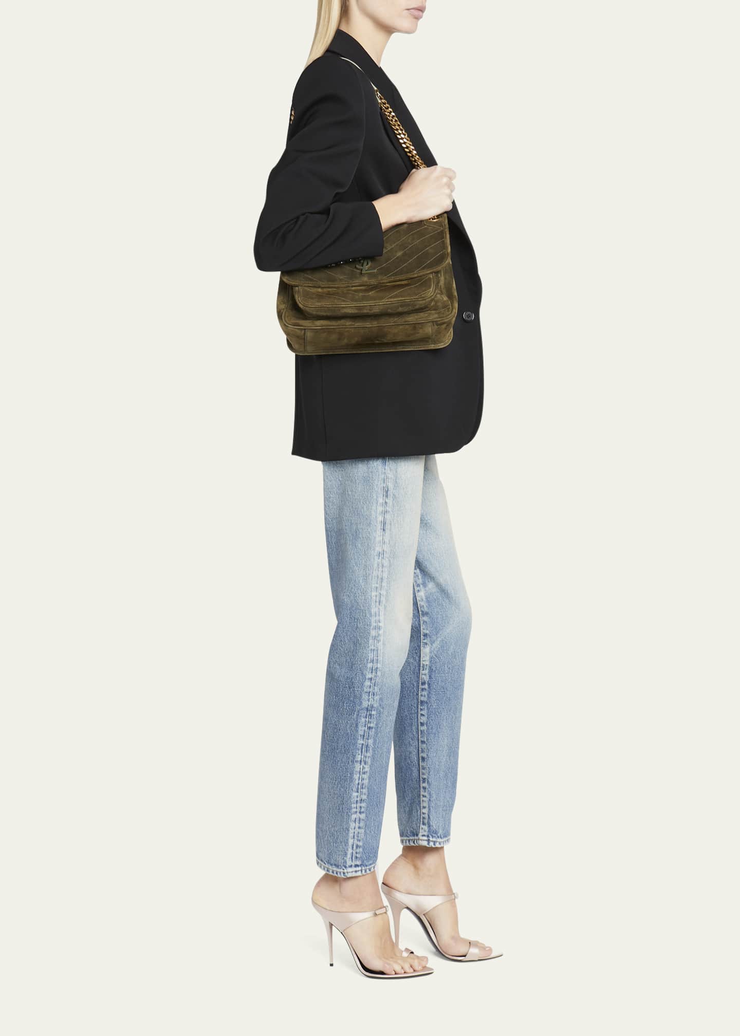 Medium niki suede shoulder bag 2025