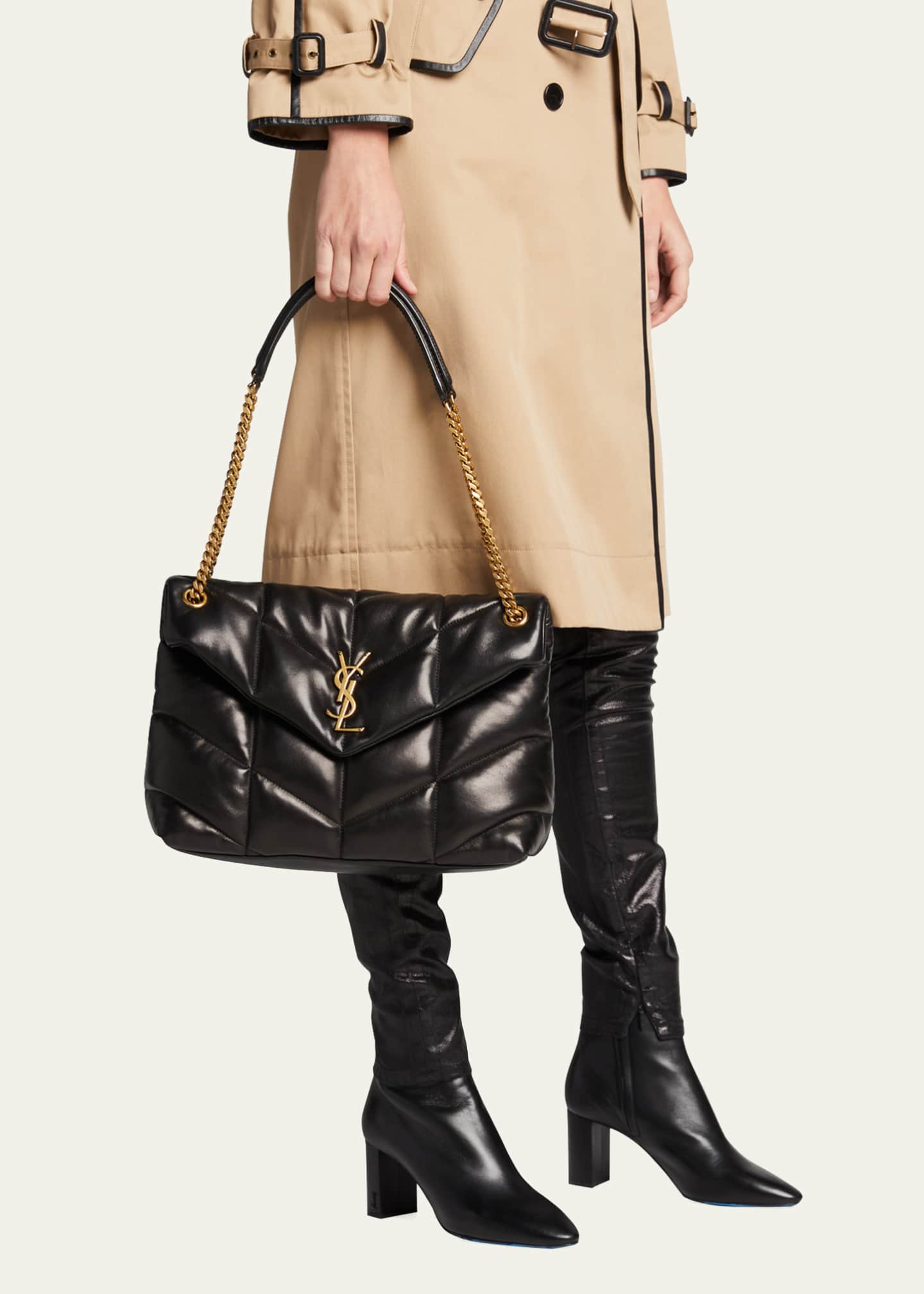 Saint Laurent Loulou Medium YSL Quilted Suede Shoulder Bag - Bergdorf  Goodman