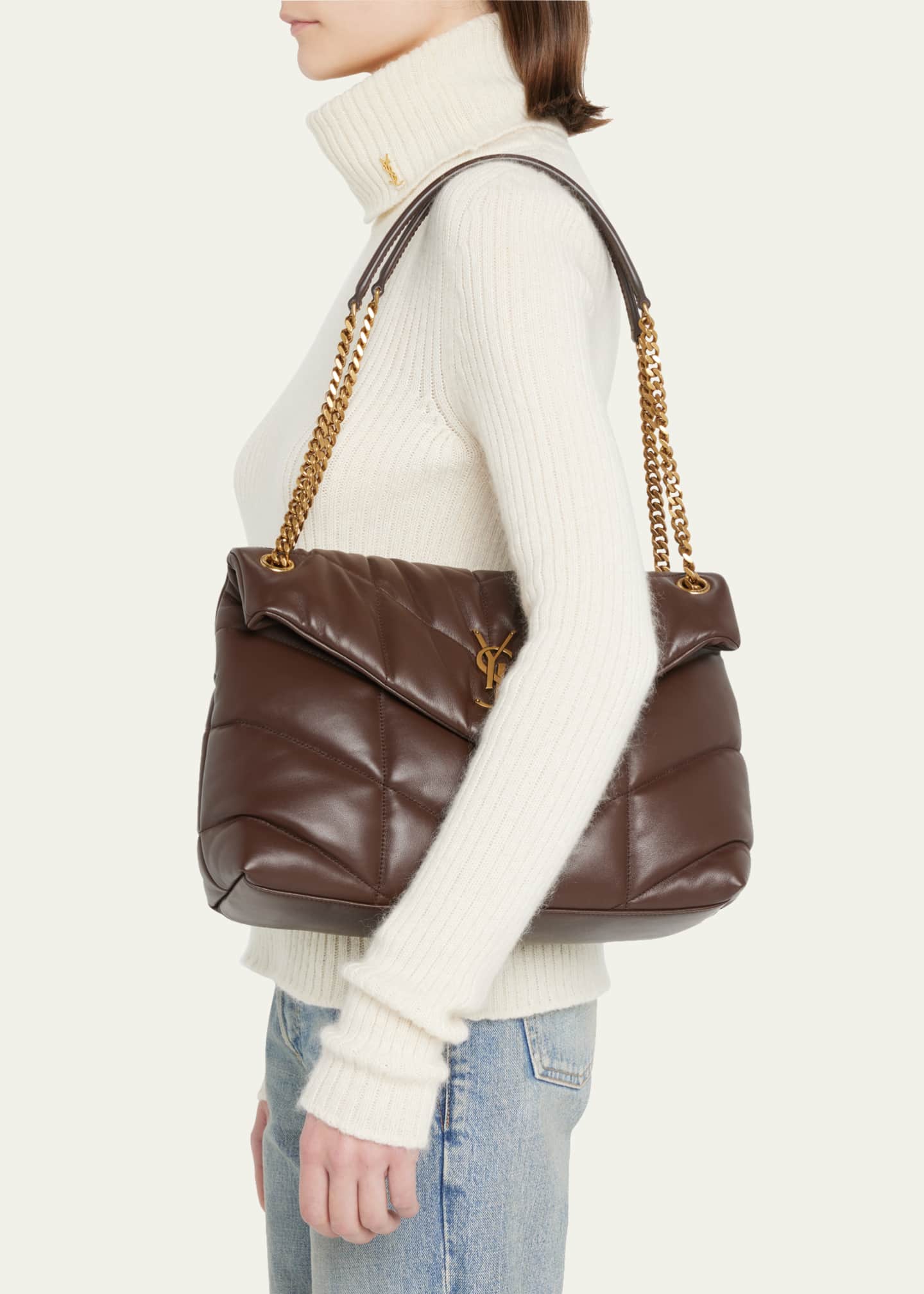 Saint Laurent Lou Puffer Medium YSL Shoulder Bag in Quilted Leather Image 2 of 6