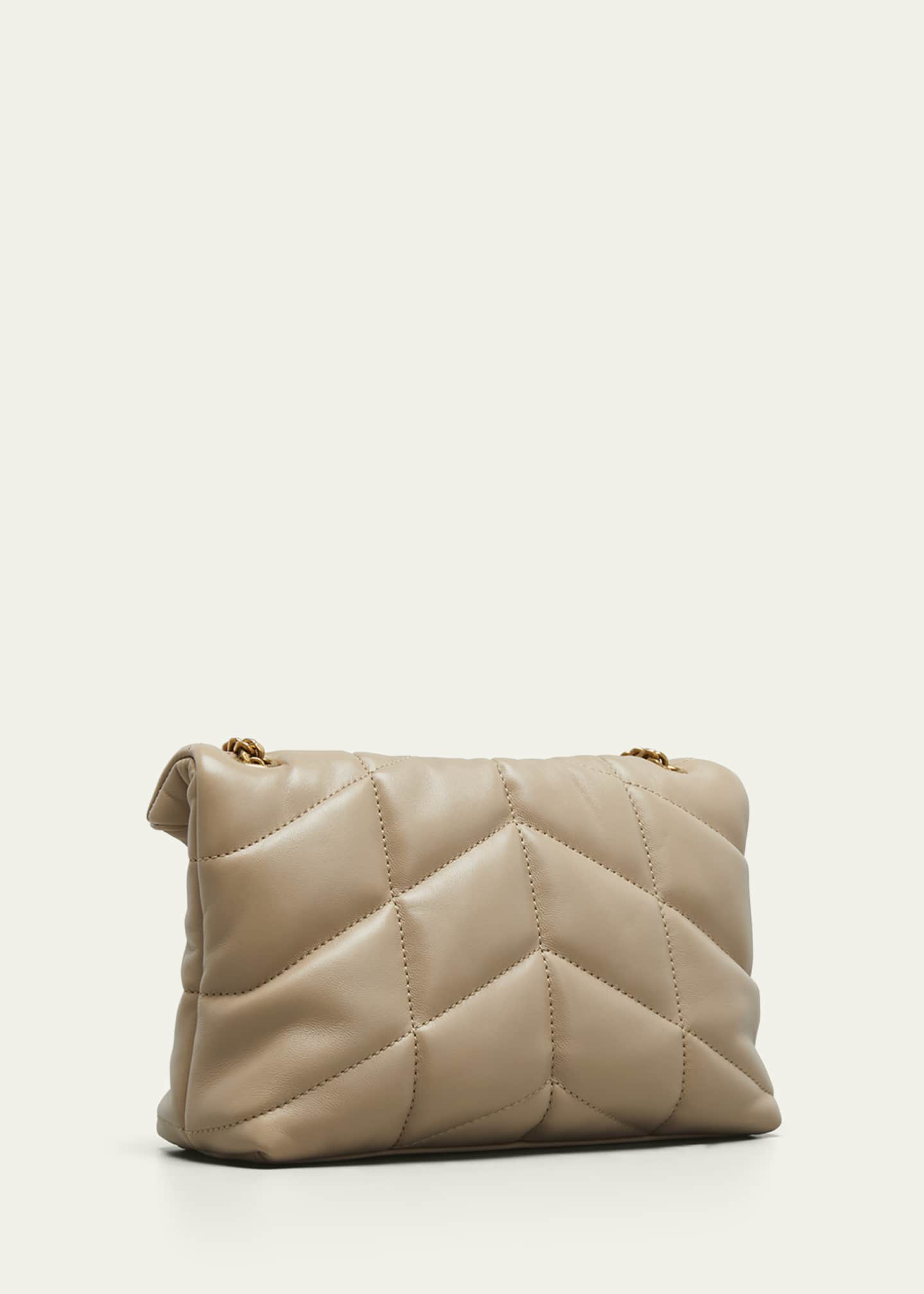 Saint Laurent Toy Loulou Puffer Quilted Leather Crossbody Bag Hazel Green
