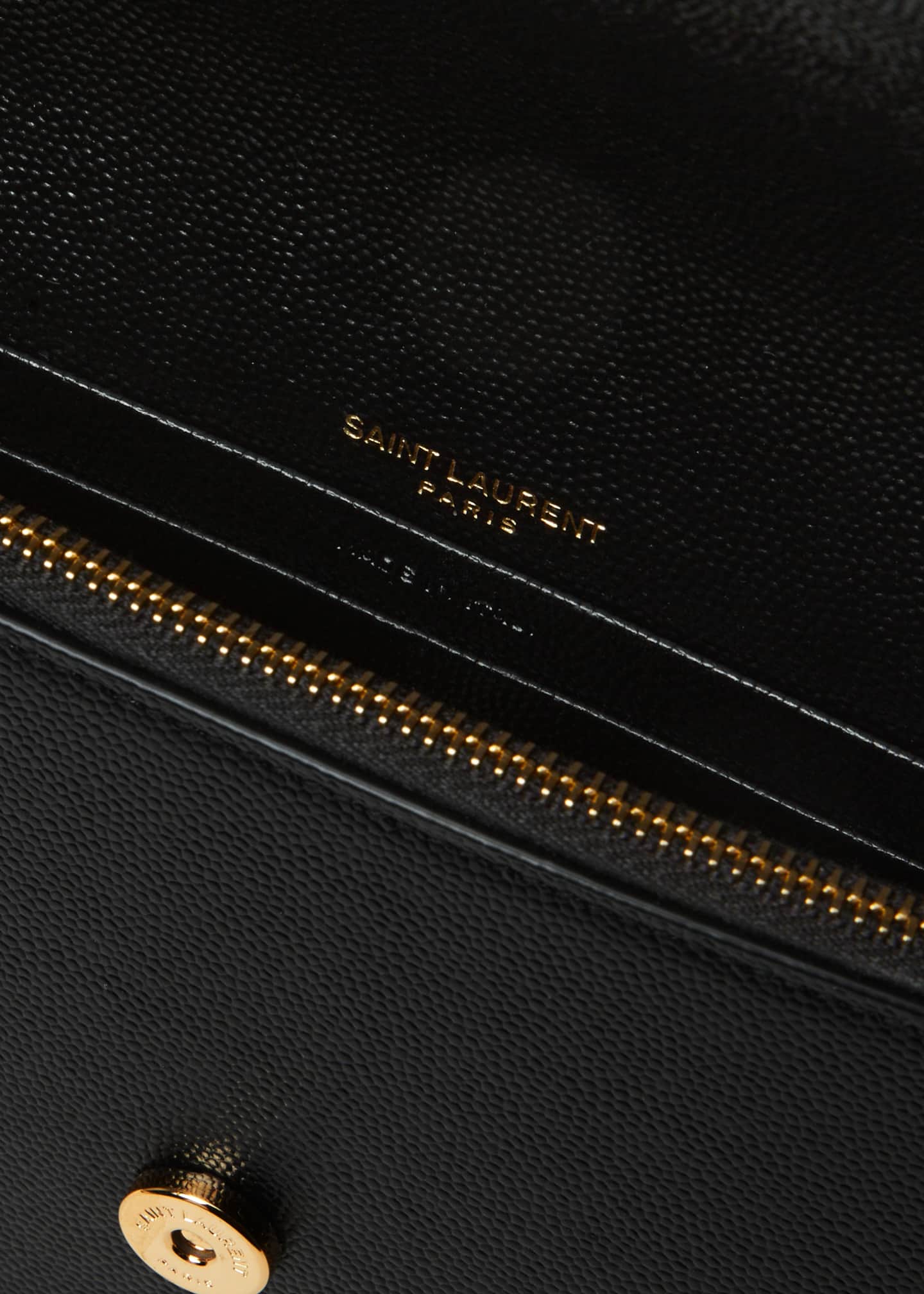 Saint Laurent Kate Tassel YSL Wallet on Chain in Grained Leather