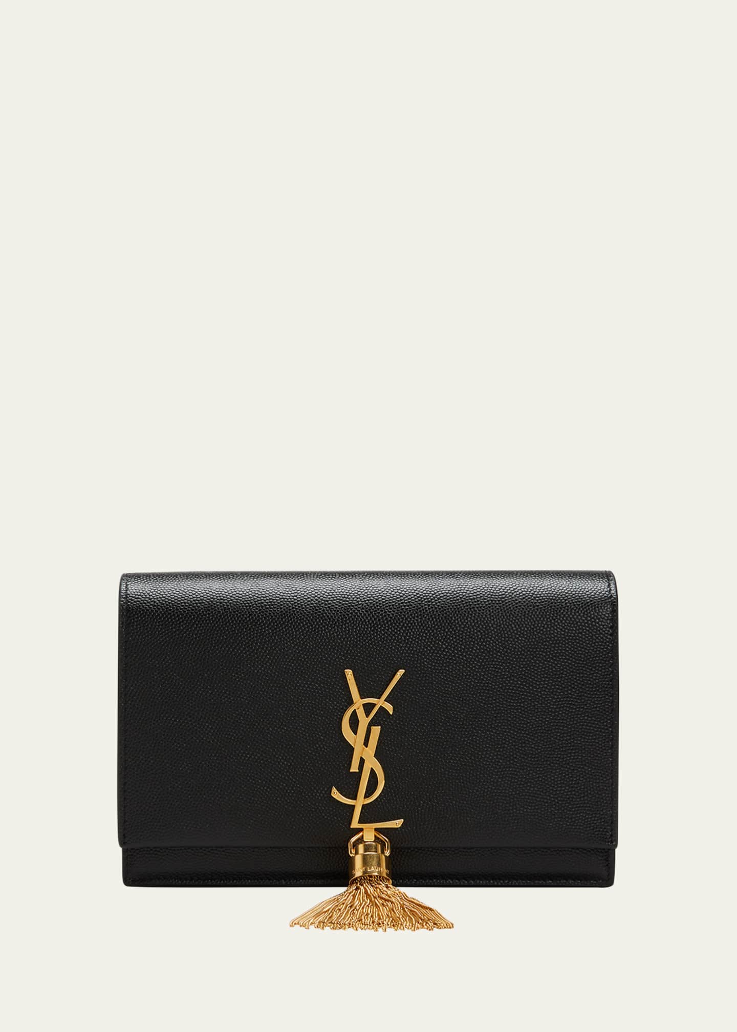 Saint Laurent Kate Xs Ysl Monogram Grain de Poudre Wallet on Chain