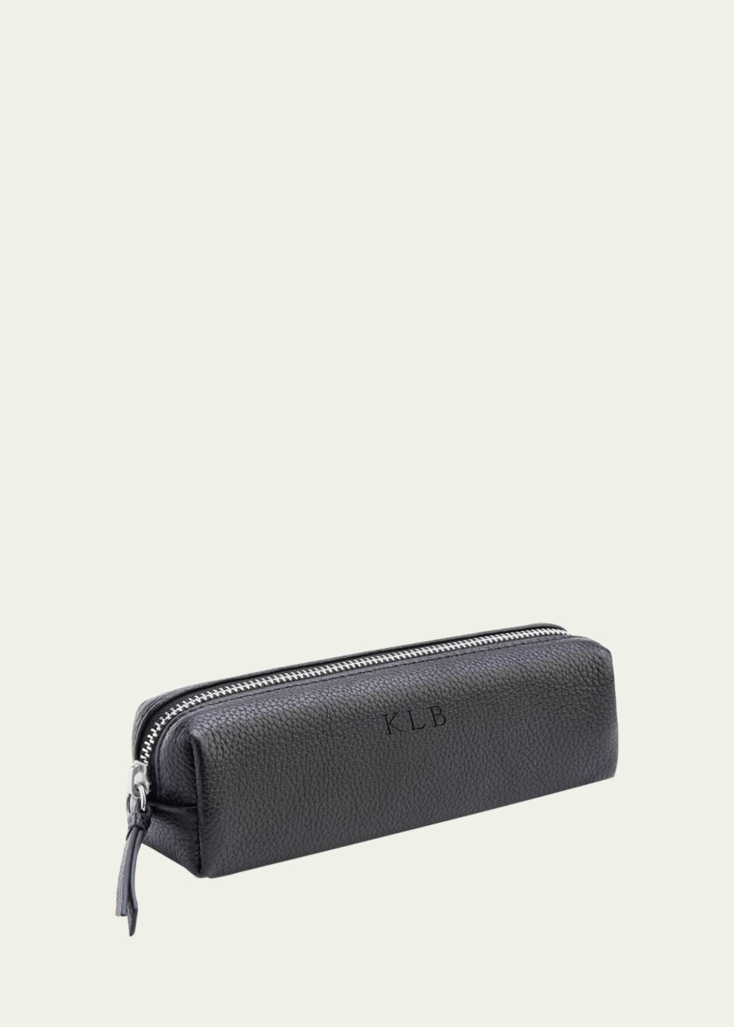 ROYCE New York Pebbled Leather Pencil Case Image 1 of 2