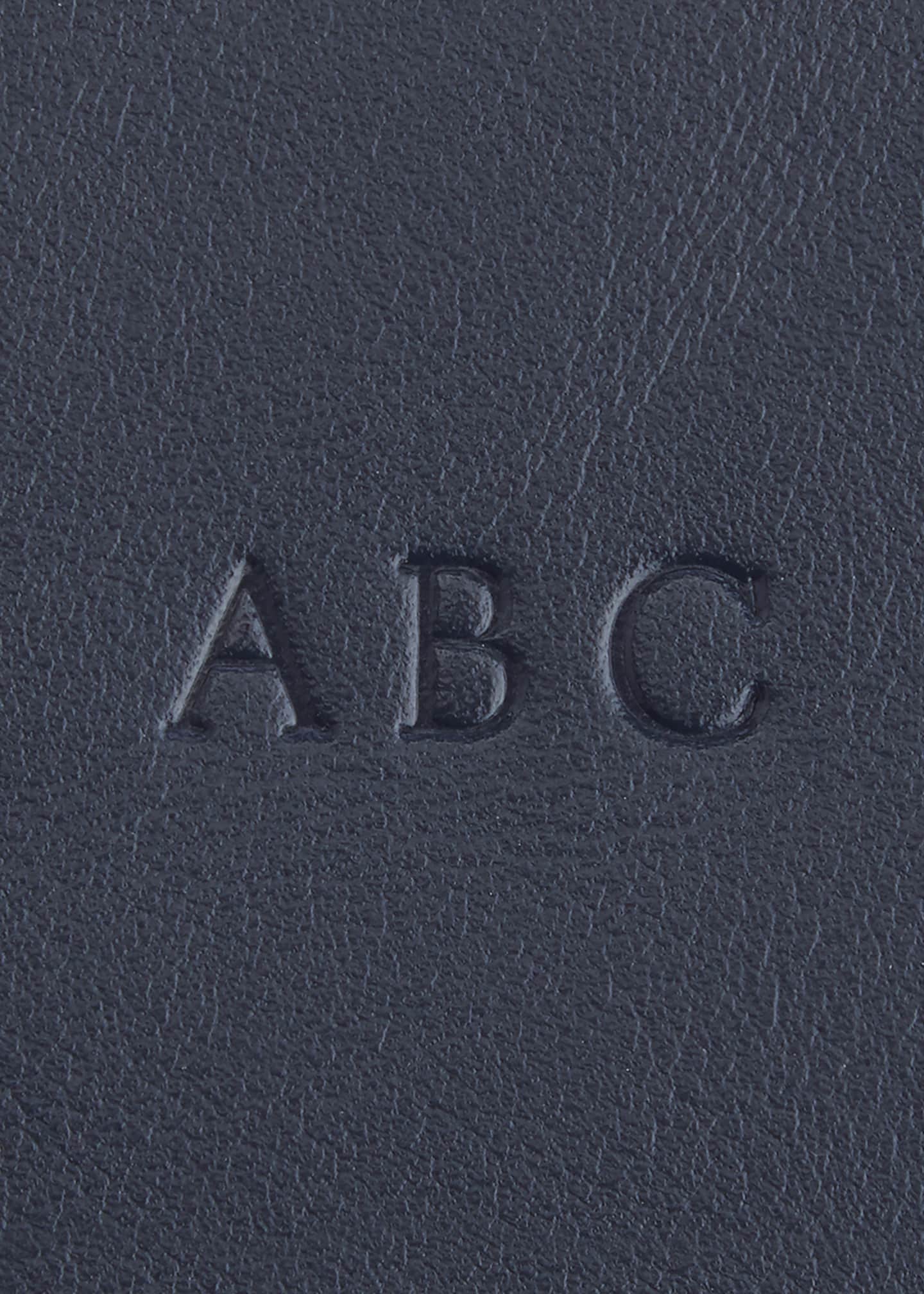 ROYCE New York Monogrammed Zippered Leather Credit Card Case Image 3 of 3