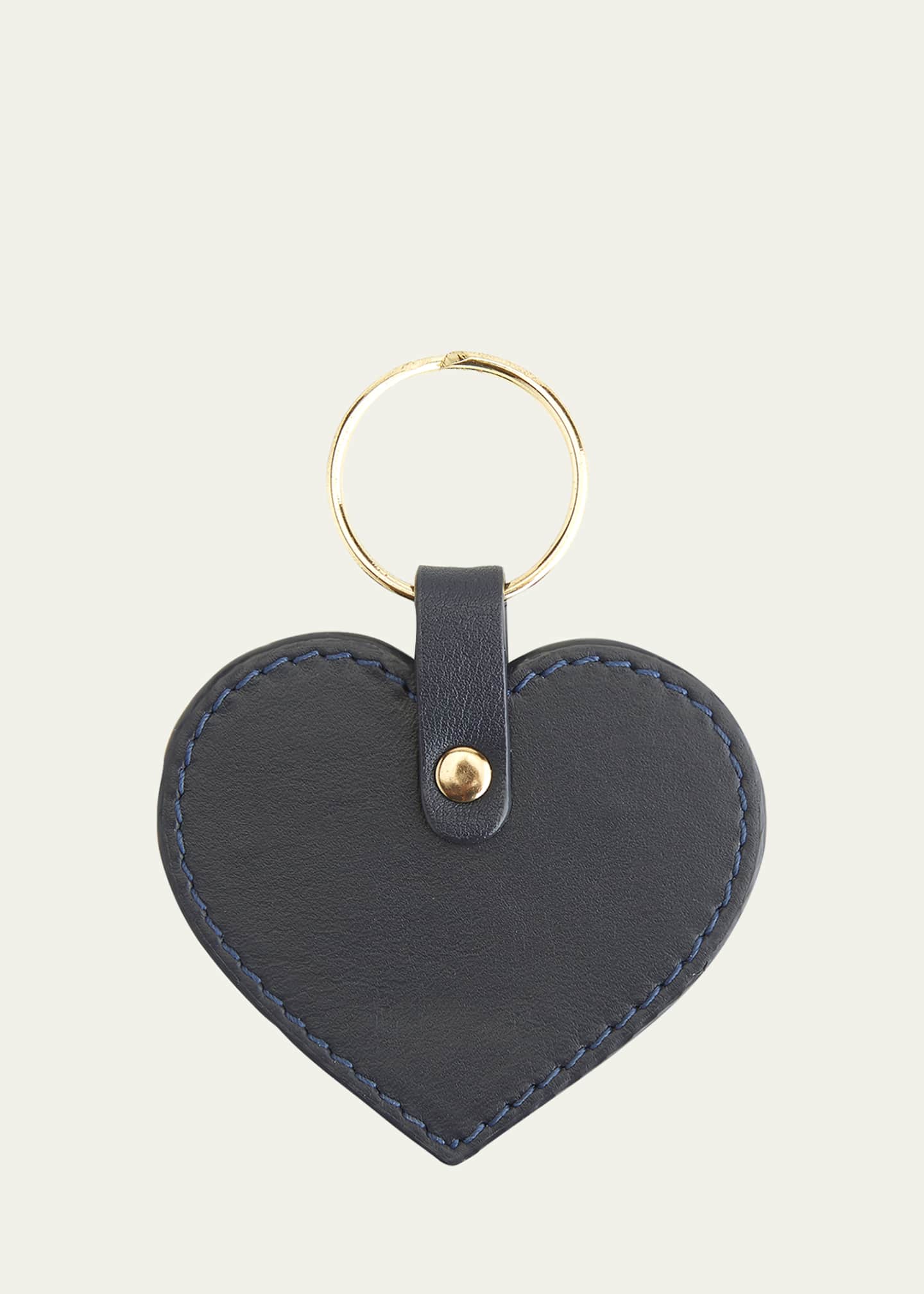 ROYCE New York Monogrammed Leather Heart-Shaped Key Chain Image 1 of 2