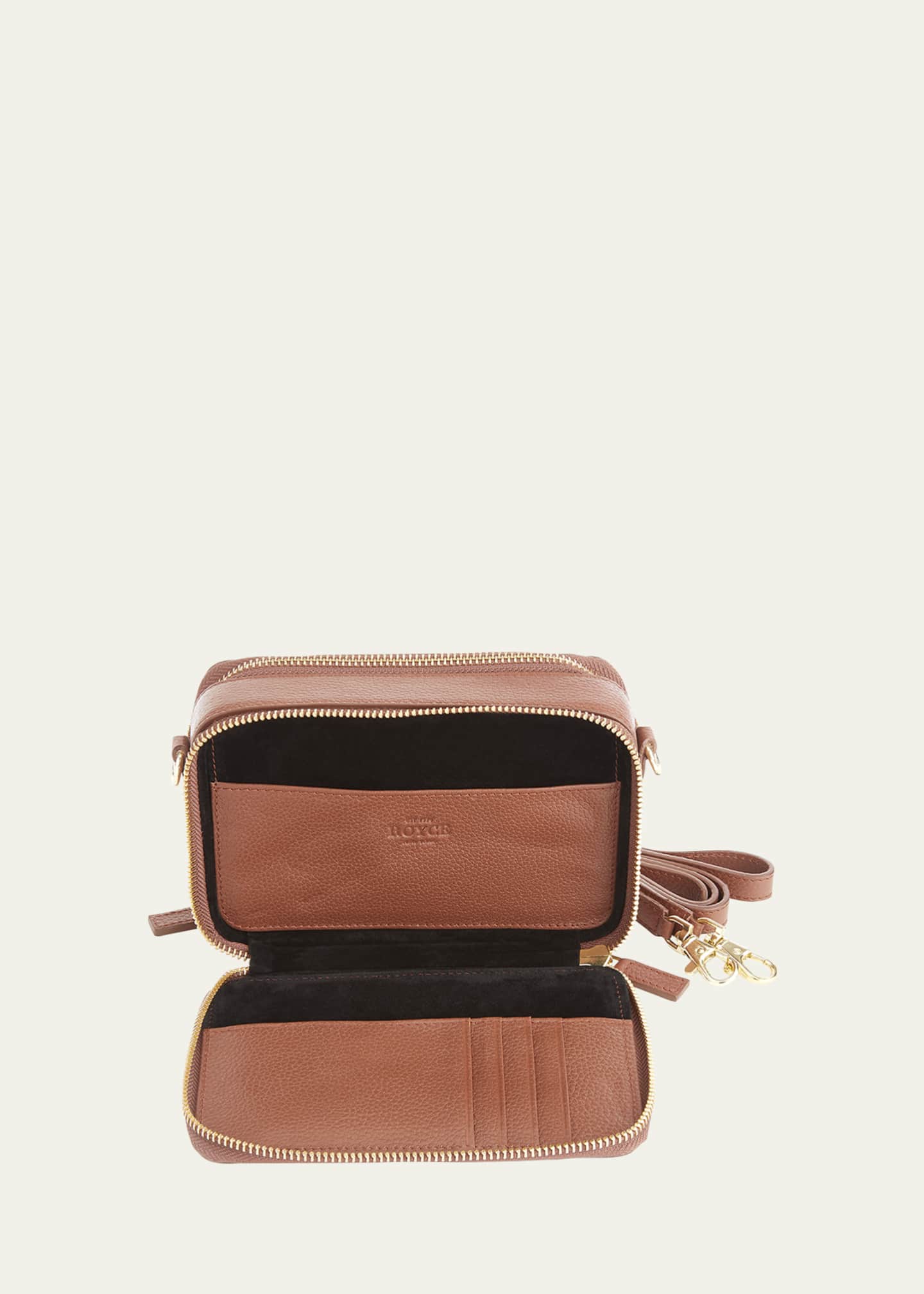 ROYCE New York Monogrammed Leather Crossbody Bag - Bergdorf Goodman