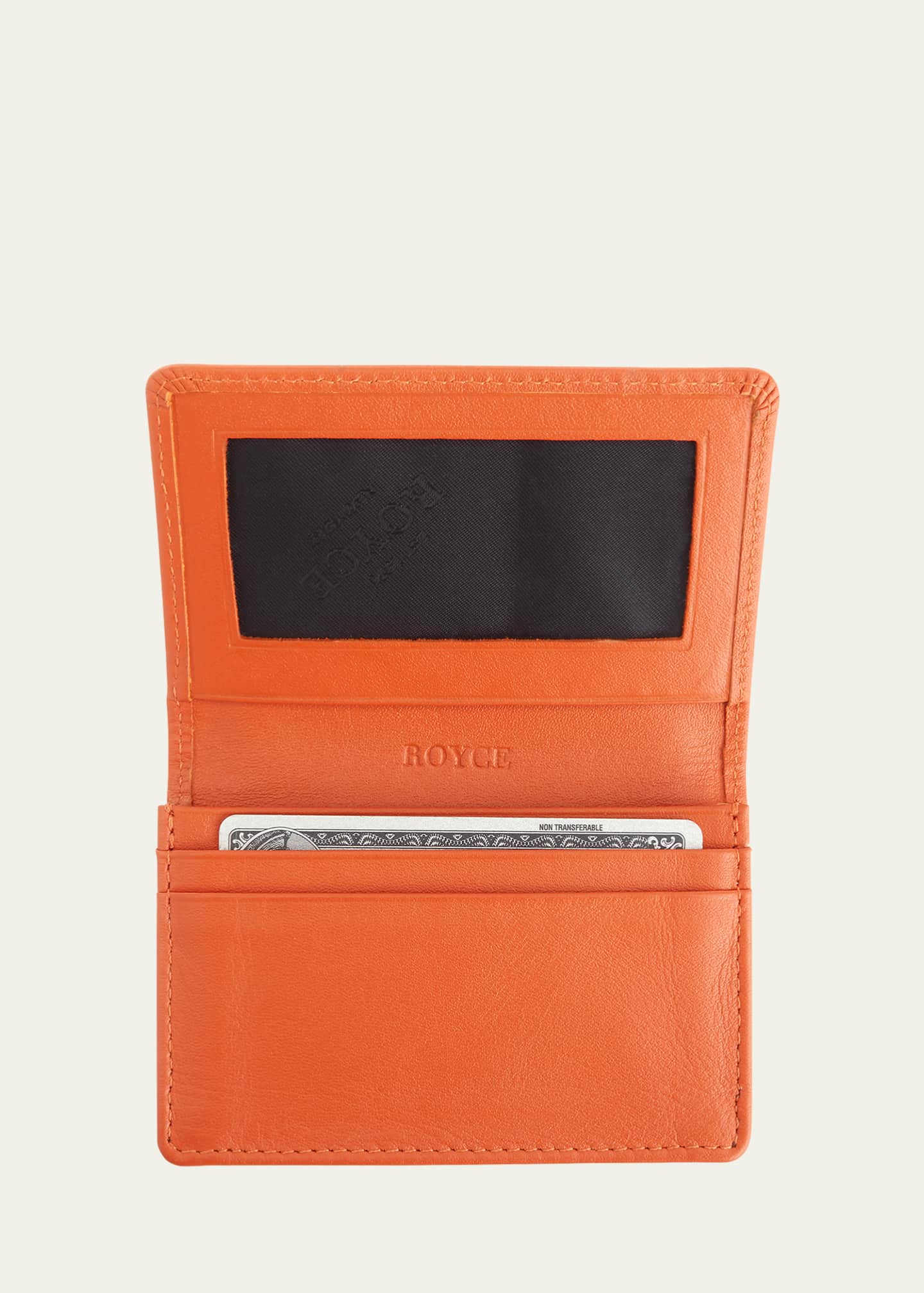 ROYCE New York Monogrammed Leather Card Holder Wallet Image 2 of 3