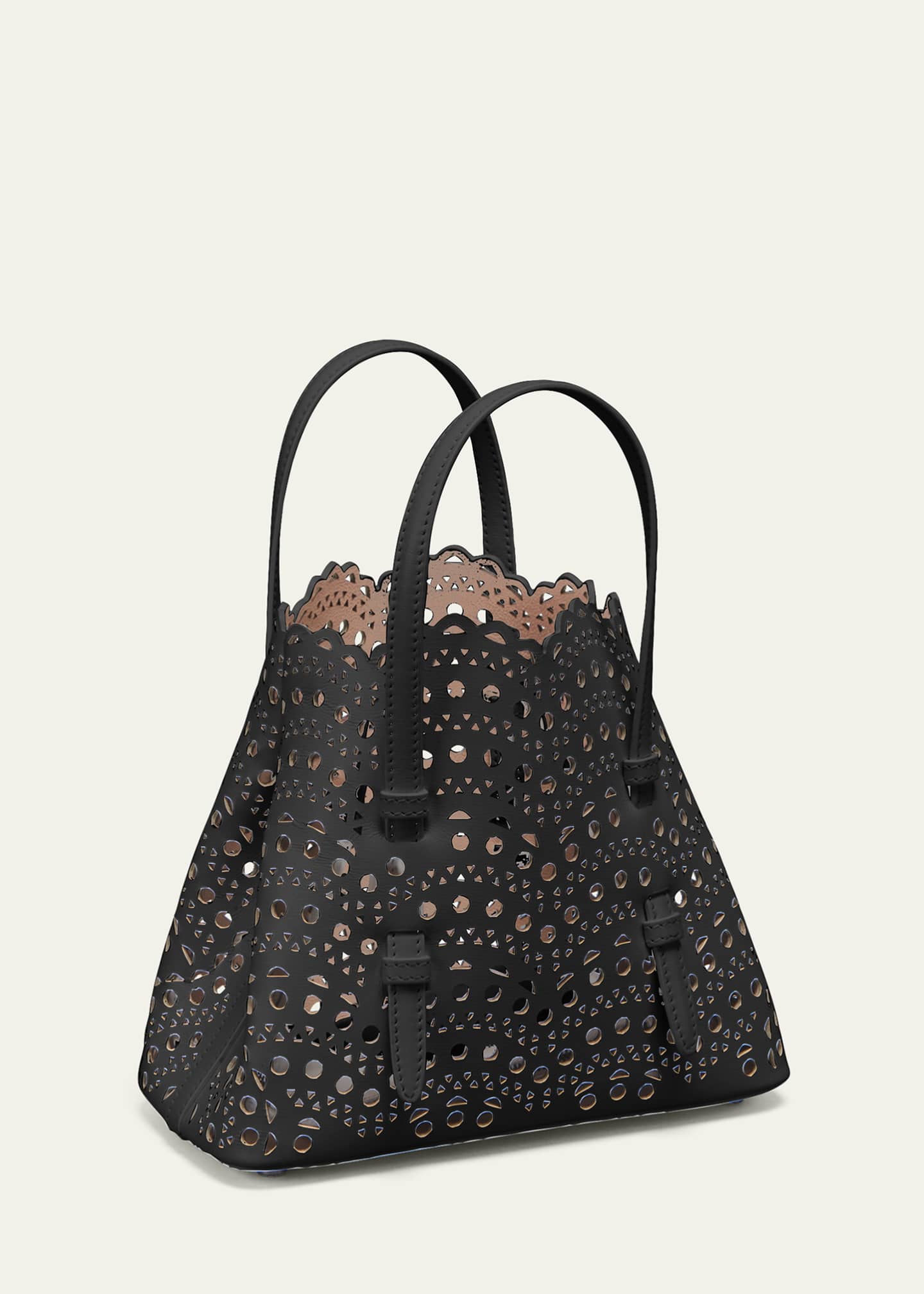 ALAIA Mina 20 Tote Bag in Vienne Wave Perforated Leather Image 3 of 5
