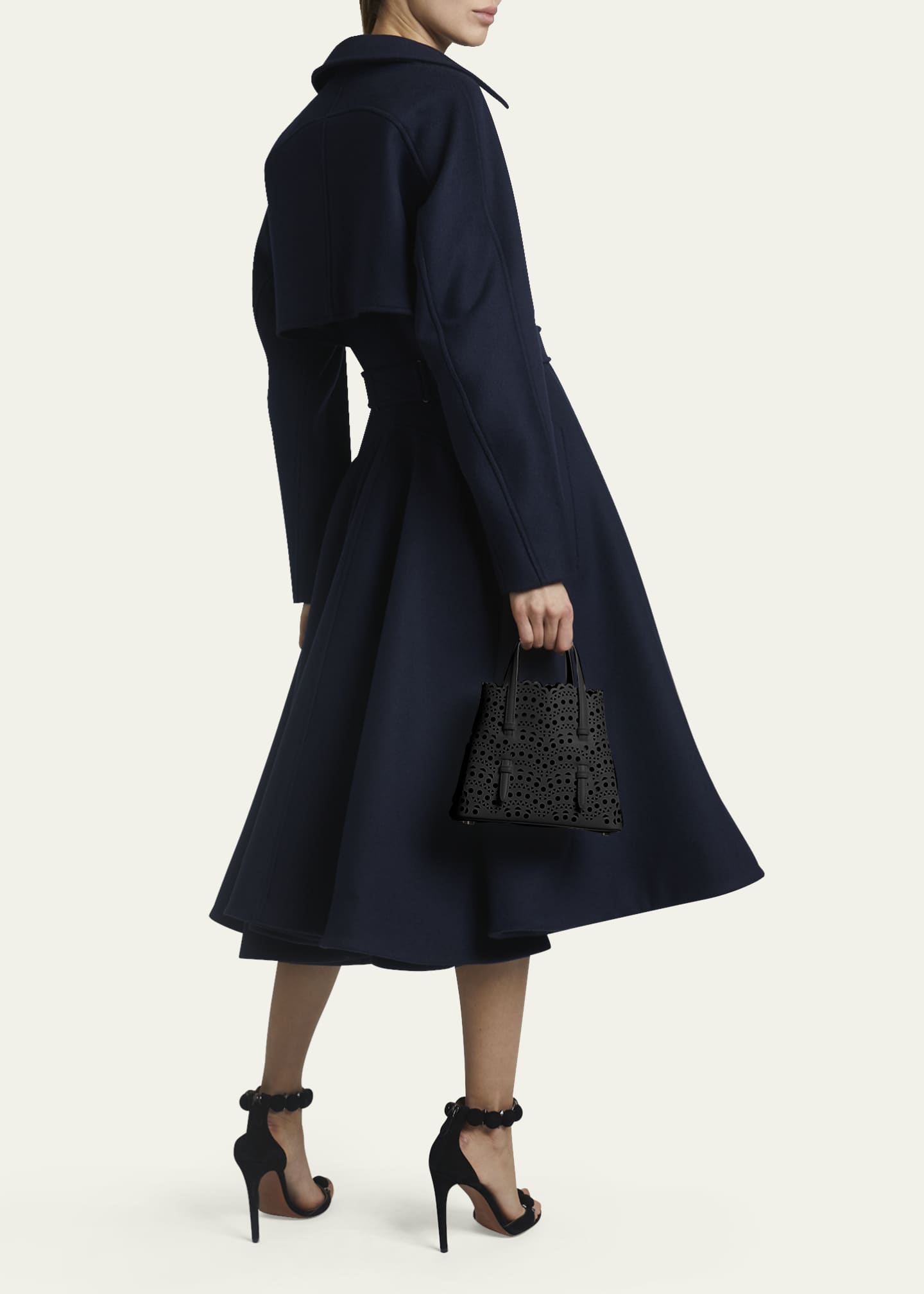 ALAIA Mina 20 Tote Bag in Vienne Wave Perforated Leather Image 5 of 5