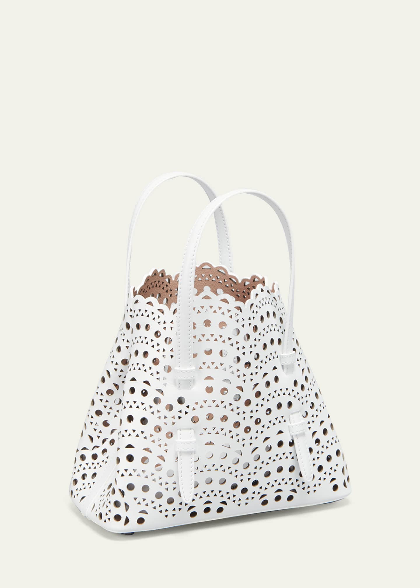 ALAIA Mina 20 Tote Bag in Vienne Wave Perforated Leather
