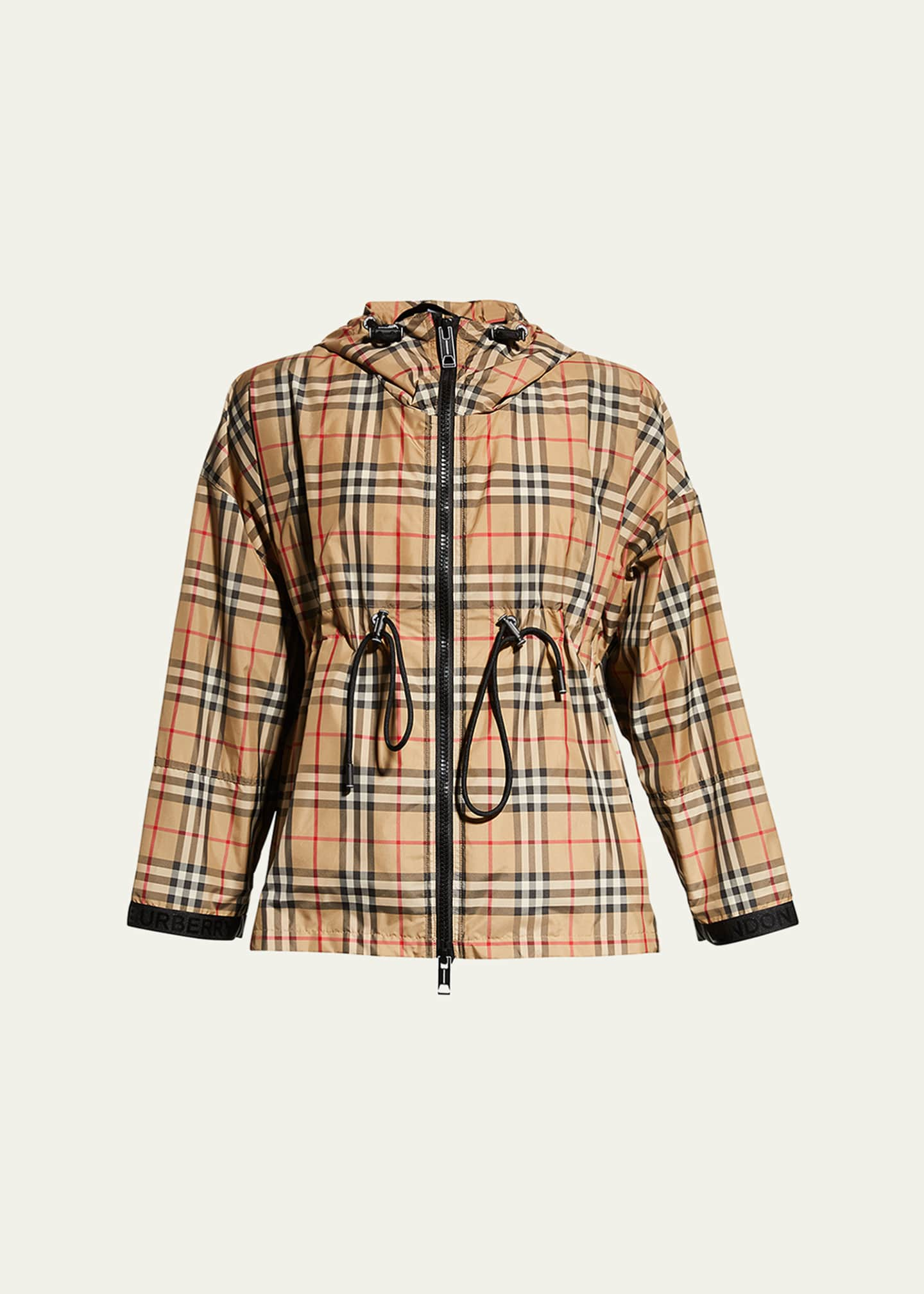 Burberry Logo Tape Vintage Check Hooded Jacket - Bergdorf Goodman