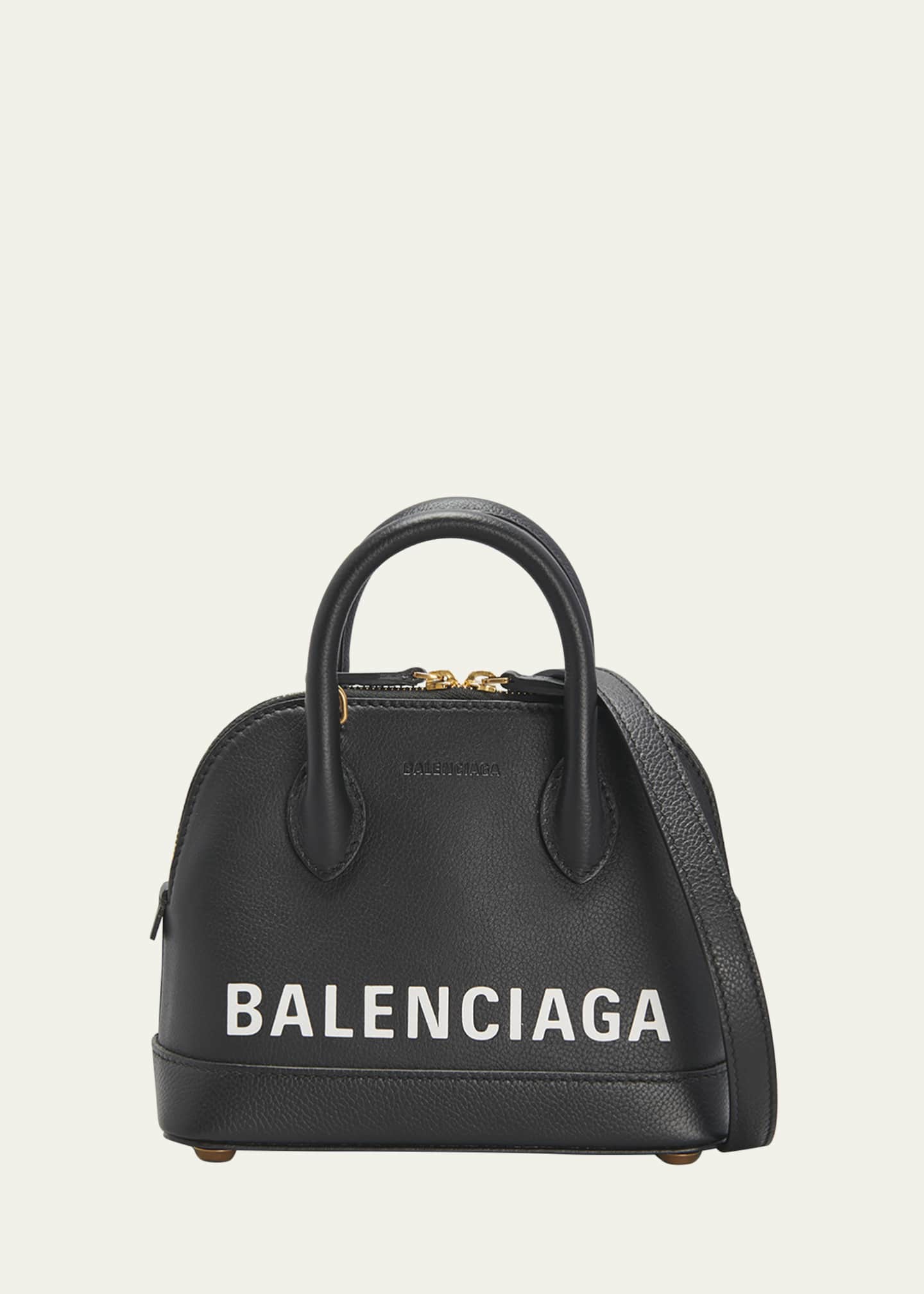 vee Storen enz Balenciaga Ville XXS Logo Pebbled Leather Top-Handle Bag - Bergdorf Goodman