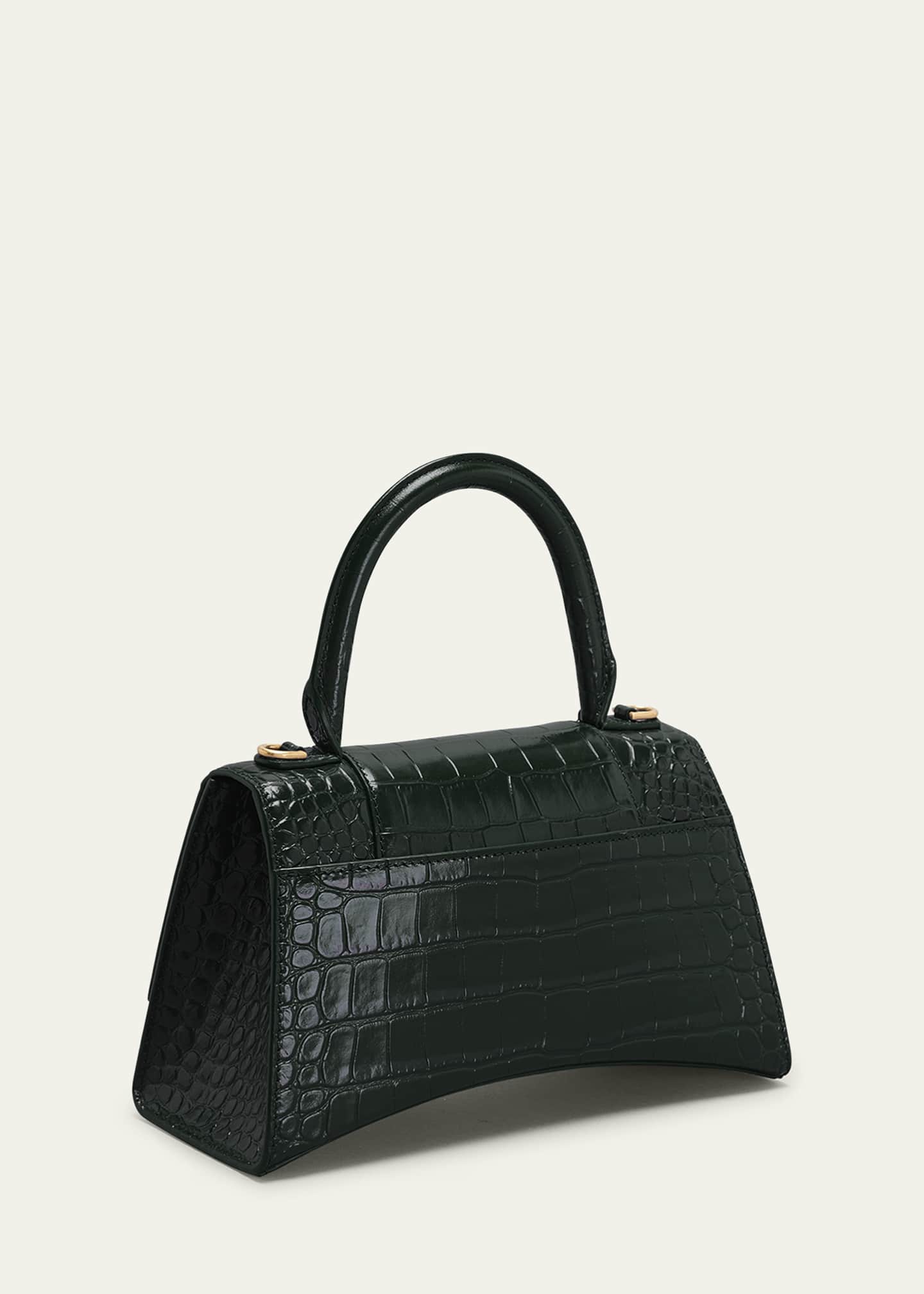 Balenciaga Hourglass Small CrocEmbossed TopHandle Bag Bergdorf Goodman