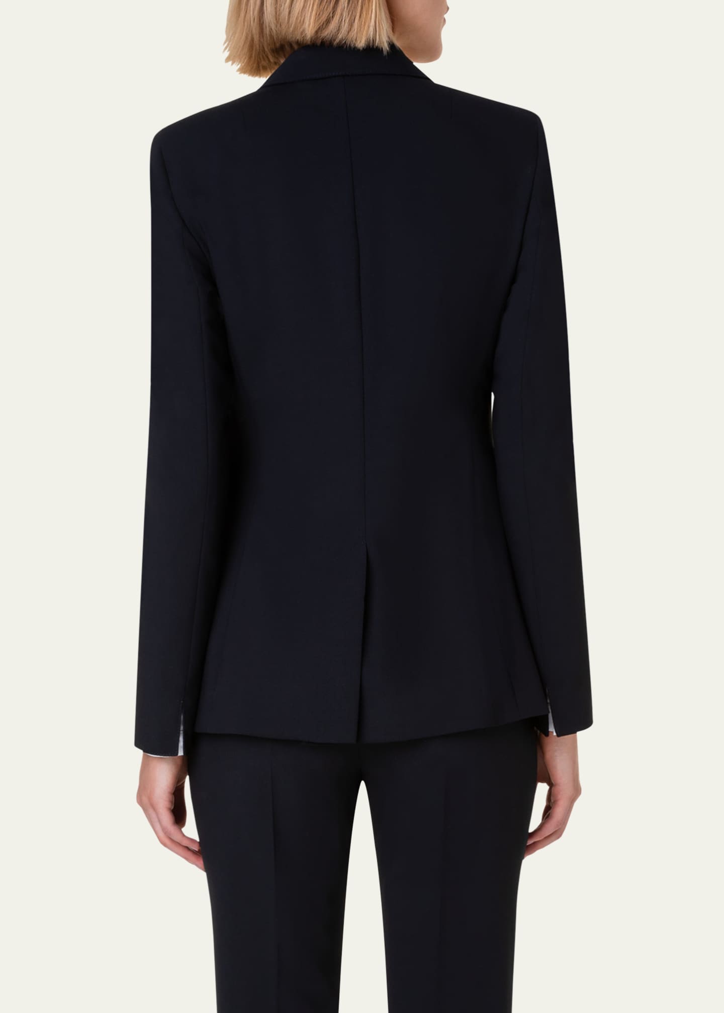 Akris punto One-Button Wool Long Body Blazer Jacket Image 3 of 5