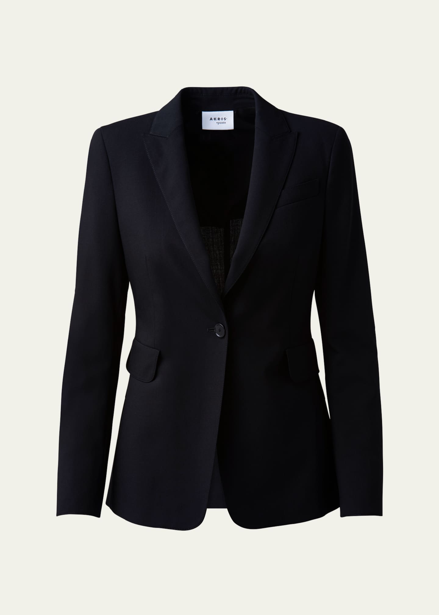 Akris punto One-Button Wool Long Body Blazer Jacket Image 1 of 5