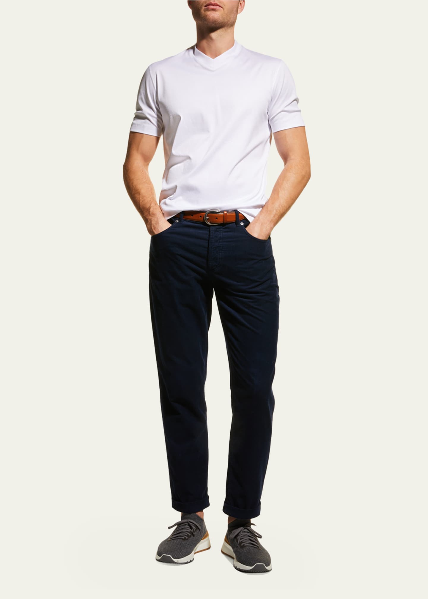 Brunello Cucinelli Men's Basic-Fit V-Neck T-Shirt - Bergdorf Goodman