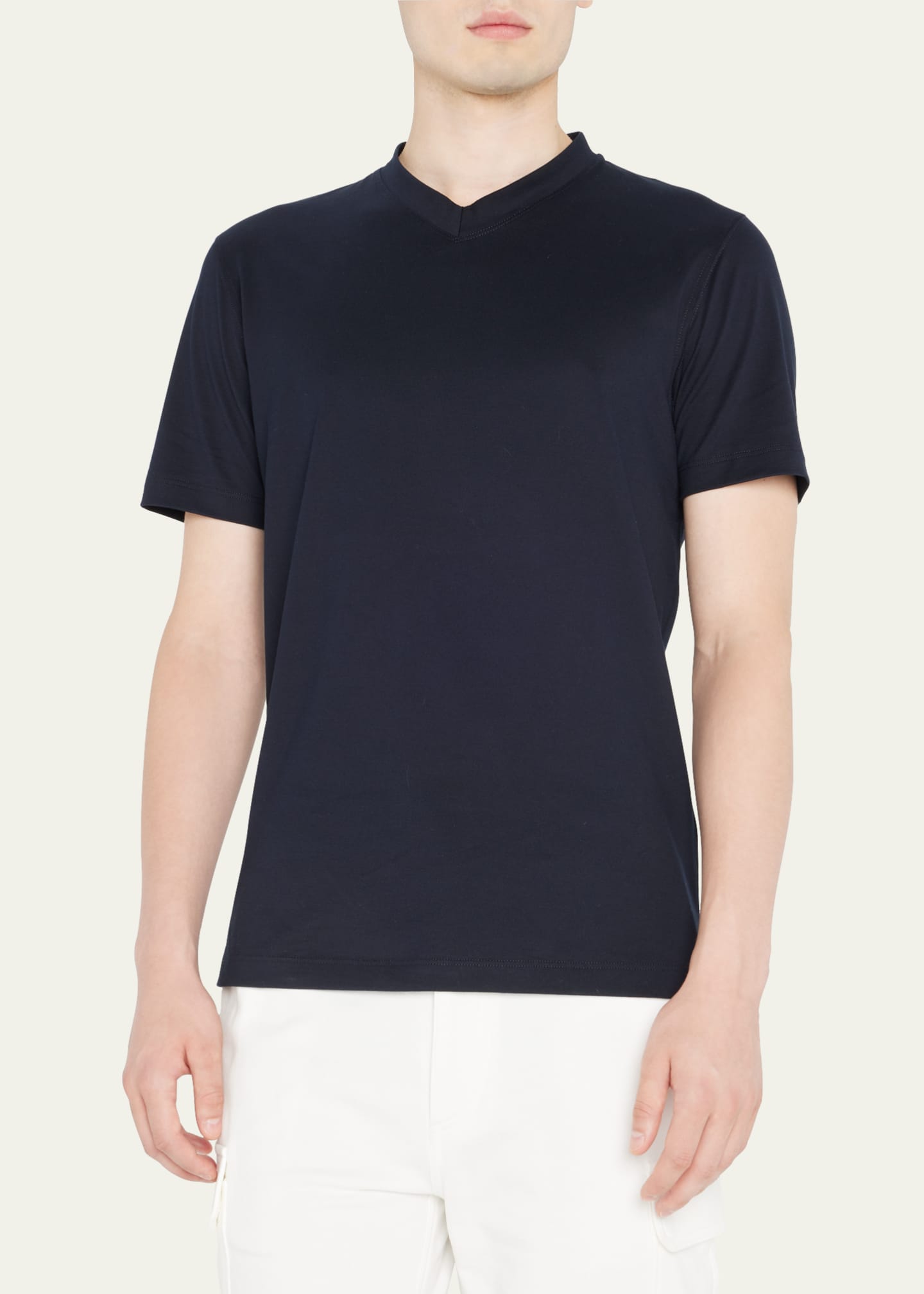 Brunello Cucinelli Men's Basic-Fit V-Neck T-Shirt Image 4 of 5