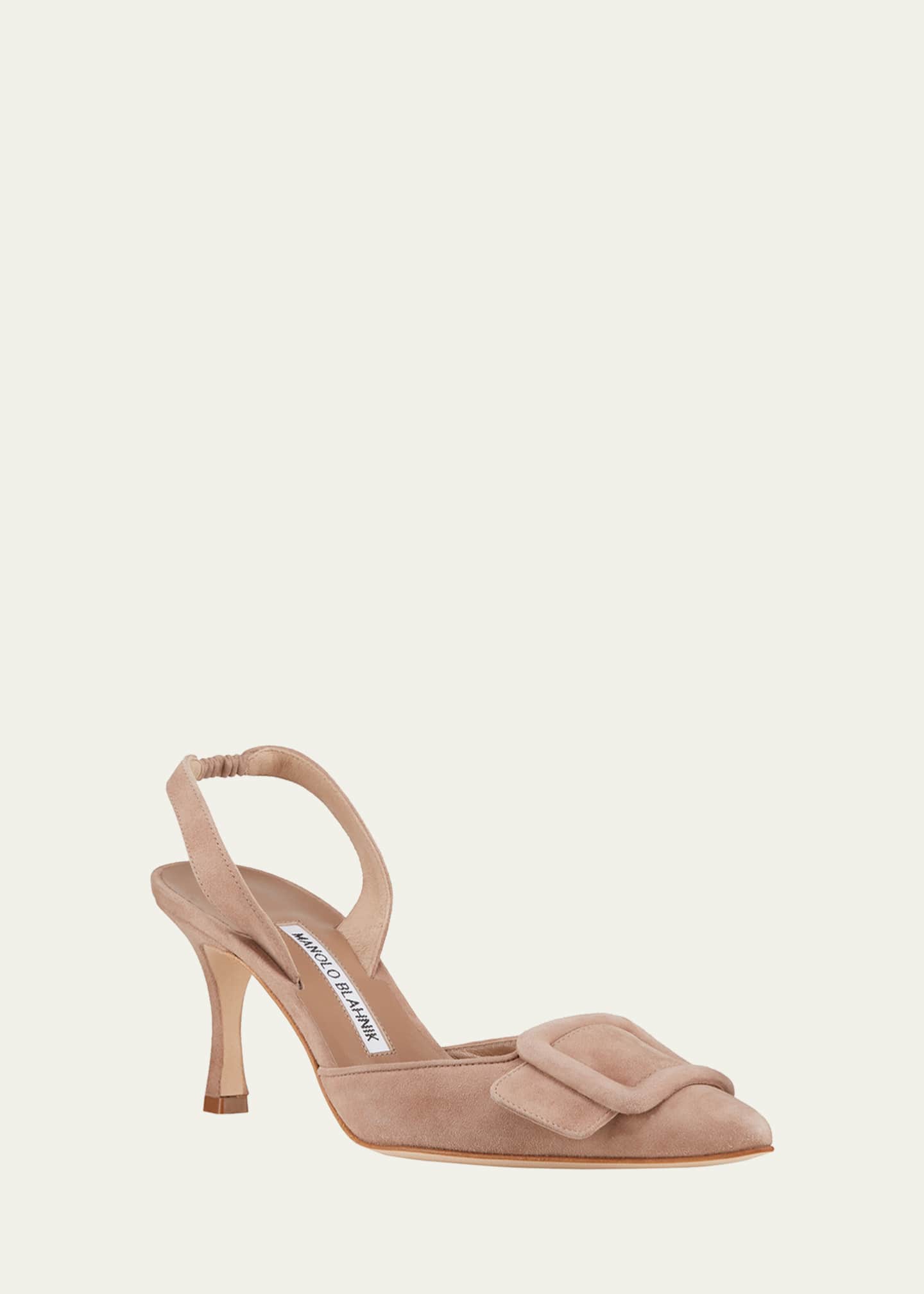 ♪関税込 Manolo Blahnik♪ MAYSLI スエード Slingback パンプス Manolo Blahnik Maysli Suede Buckle Slingback Pumps