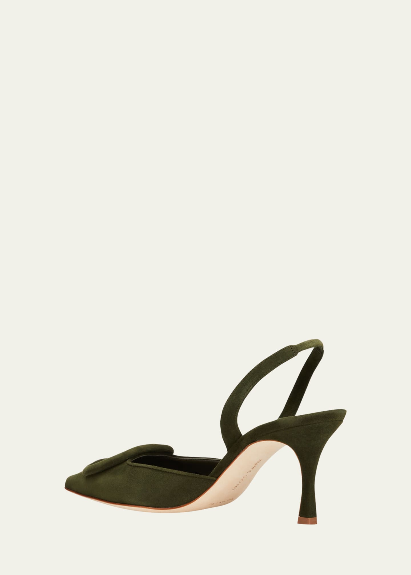 Manolo Blahnik Maysli Suede Bow Slingback Pumps Image 4 of 5