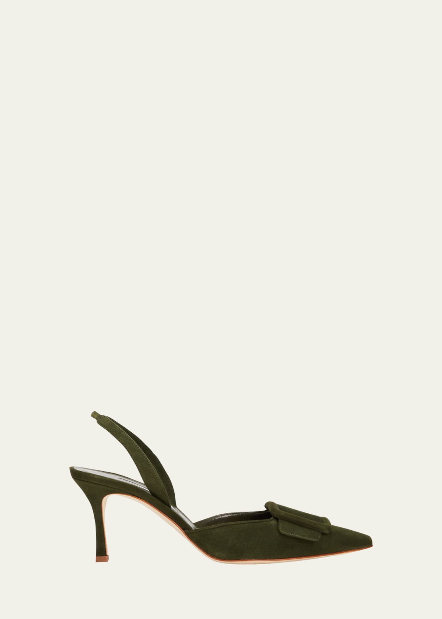 Manolo Blahnik Maysli Suede Bow Slingback Pumps Image 1 of 5
