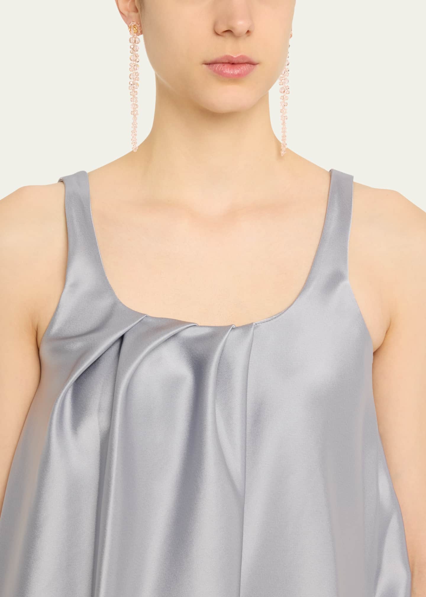 Drip crystal-embellished drop earrings in silver - Simone