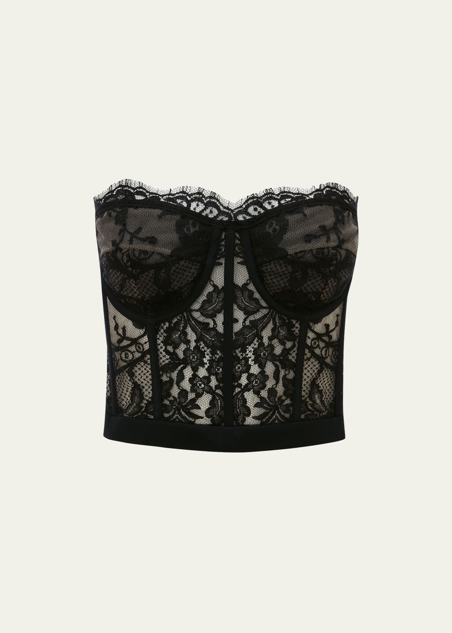 Strapless lace bustier top outlet
