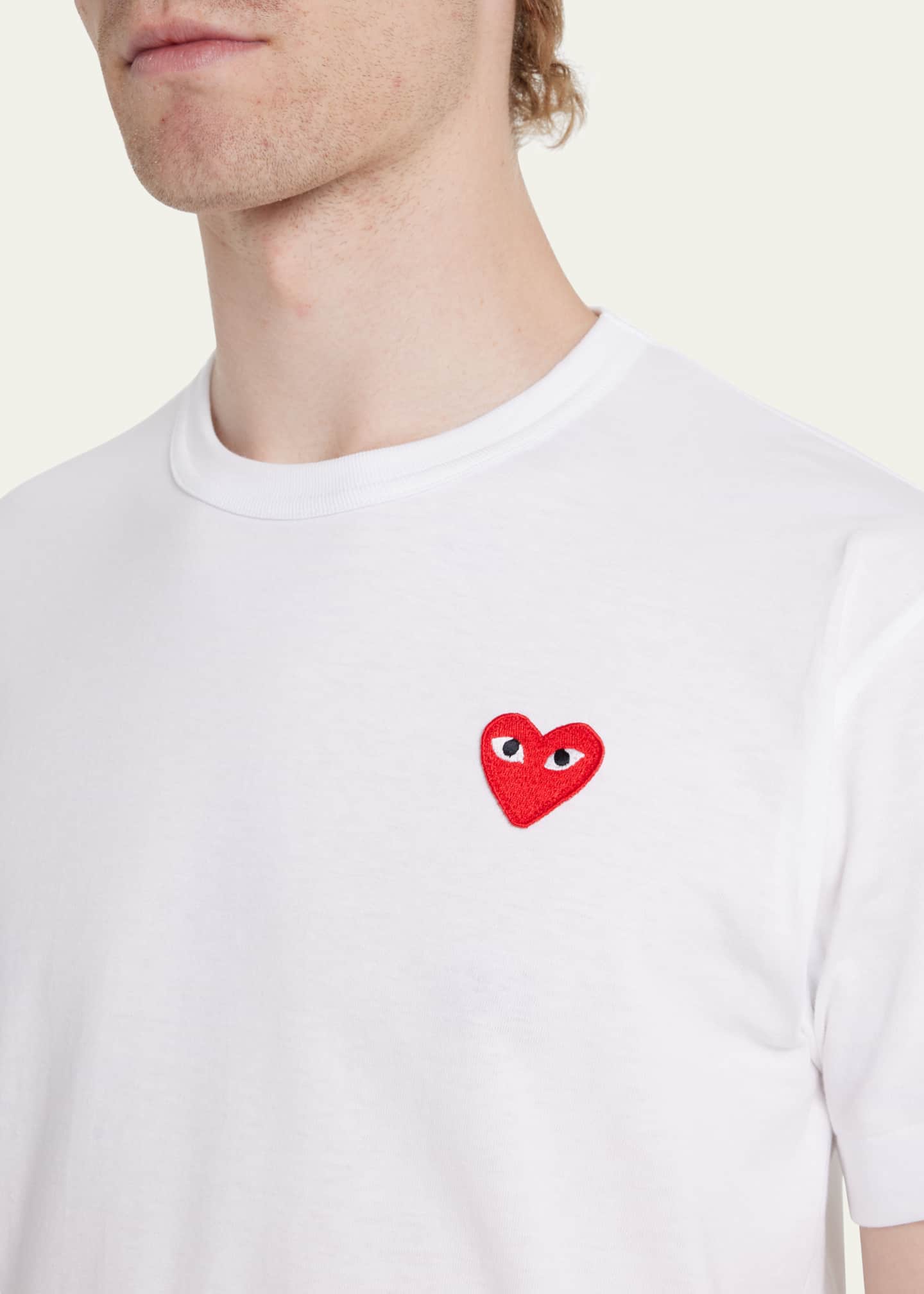 Comme des Garcons Play Heart Logo Print T Shirt White