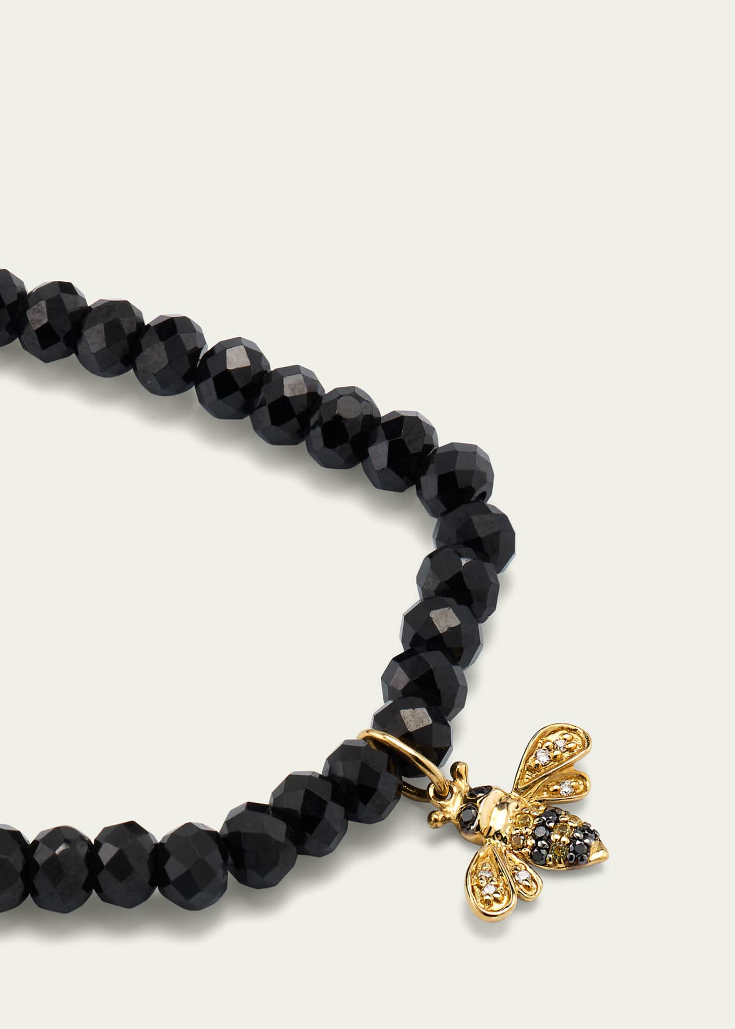Sydney Evan 4mm Black Spinel Diamond and Sapphire Bee Bracelet Image 3 of 4