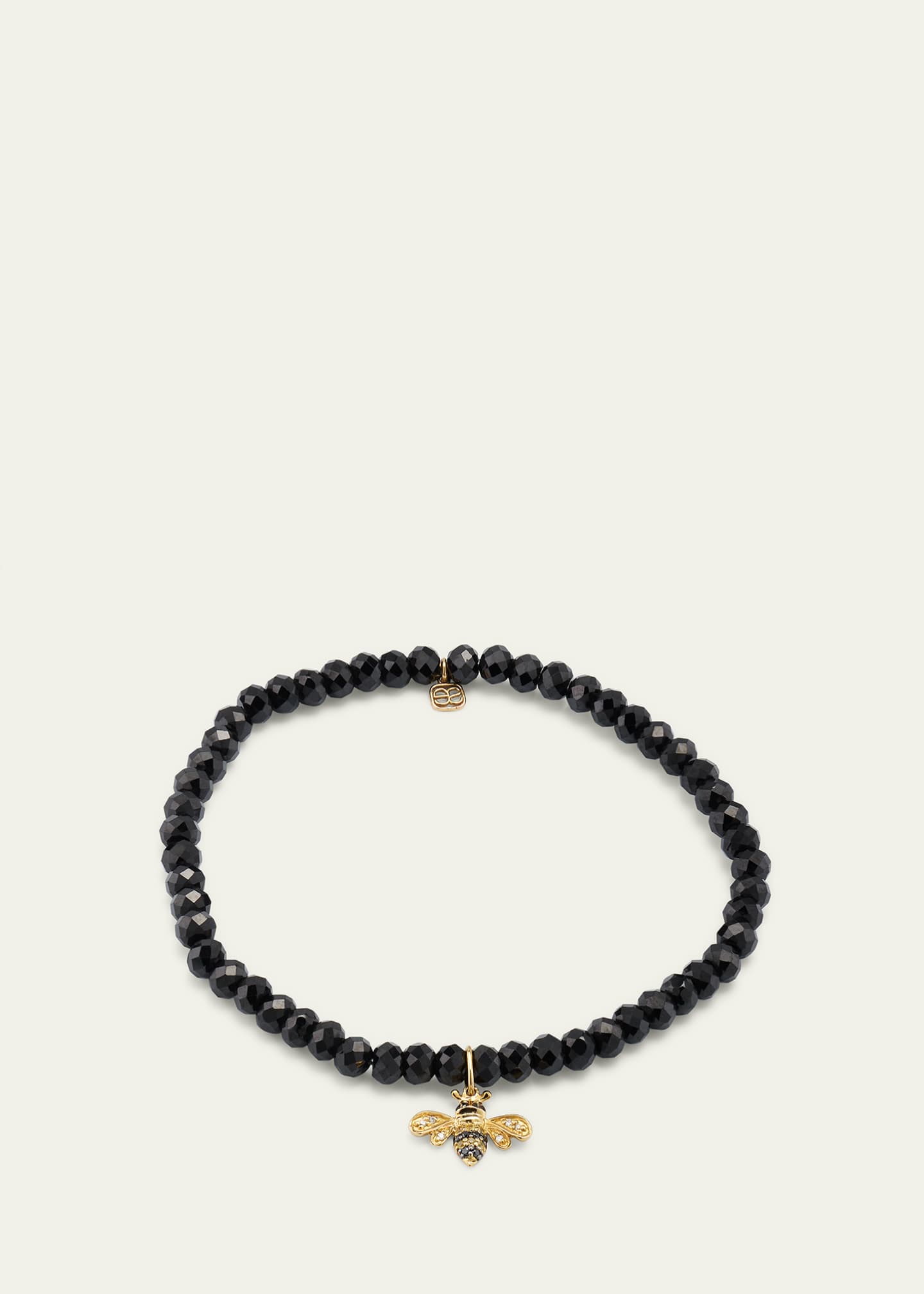 Sydney Evan 4mm Black Spinel Diamond and Sapphire Bee Bracelet Image 4 of 4