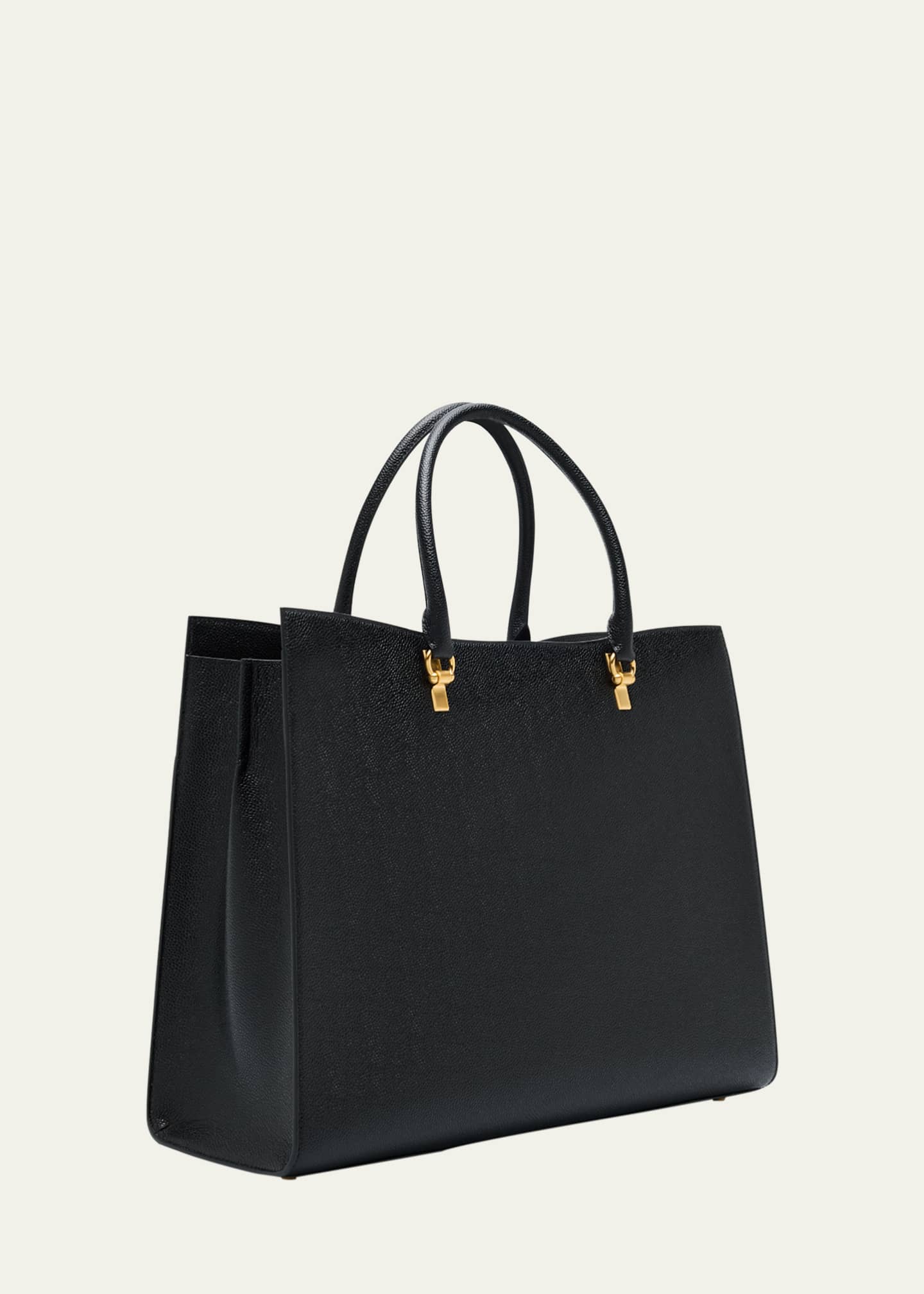 Thom Browne Men's Large Duet Tote In Pebble Grain Leather Image 3 of 6