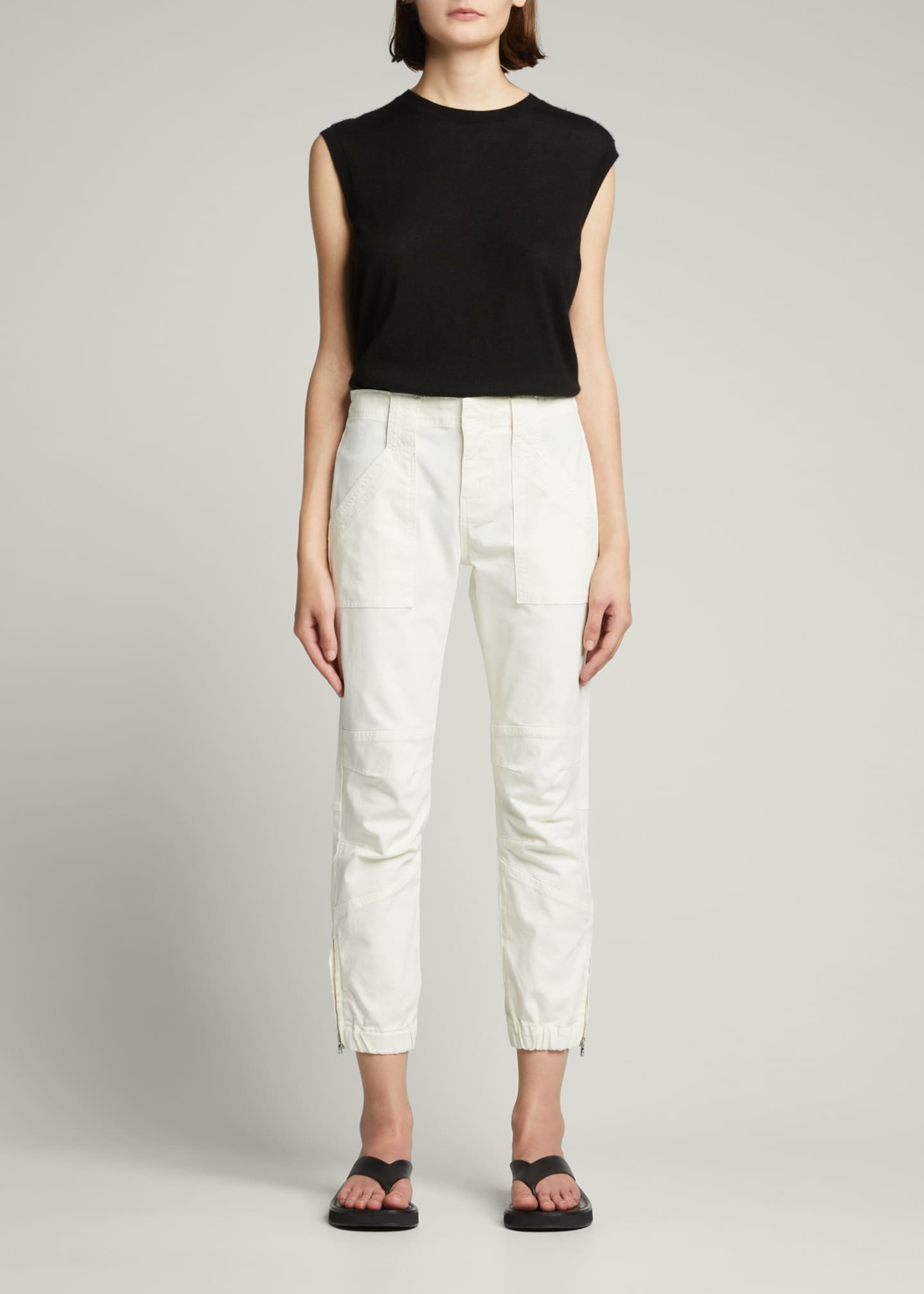 FRAME Trapunto Moto Pants with Banded Bottom Bergdorf Goodman