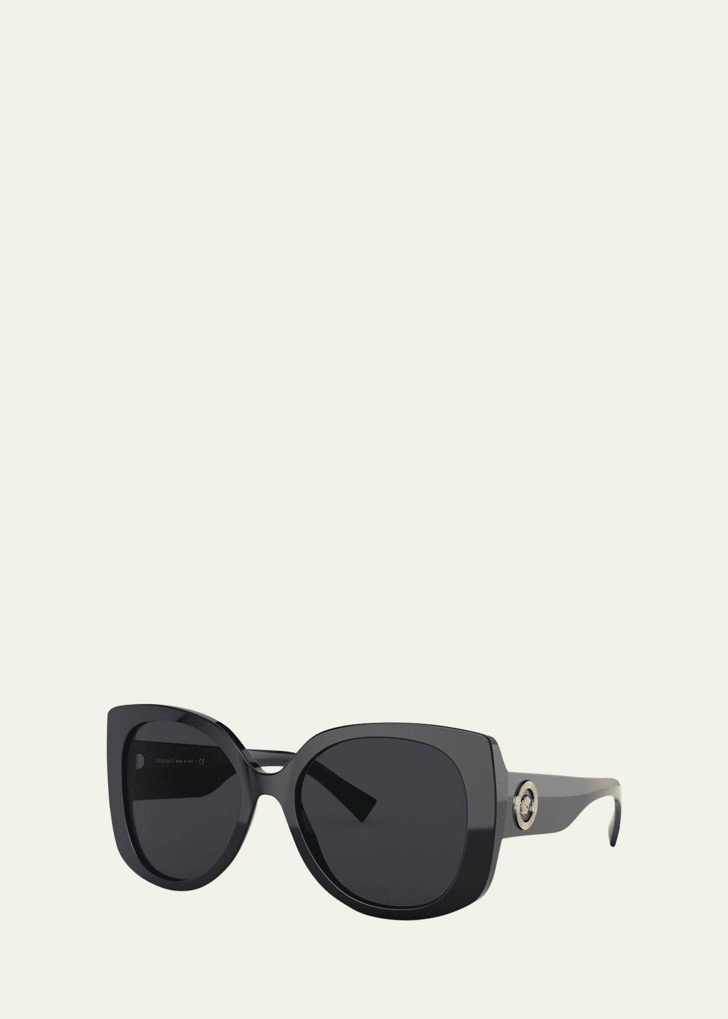Versace Rectangle Acetate Sunglasses w/ Medusa Temples Image 2 of 3