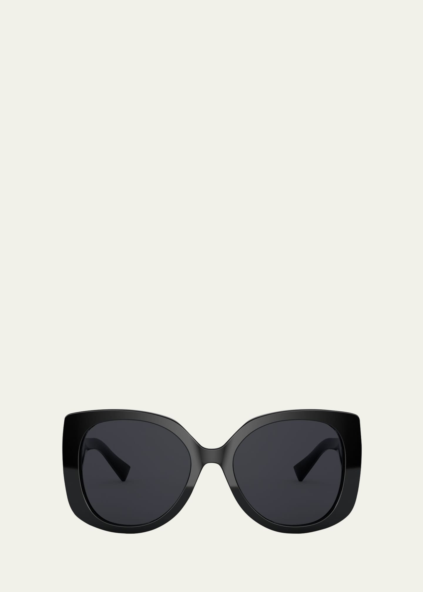 Versace Rectangle Acetate Sunglasses w Medusa Temples