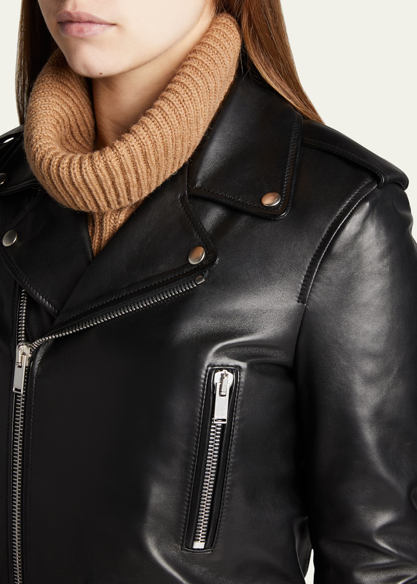 Saint laurent leather jacket women hotsell