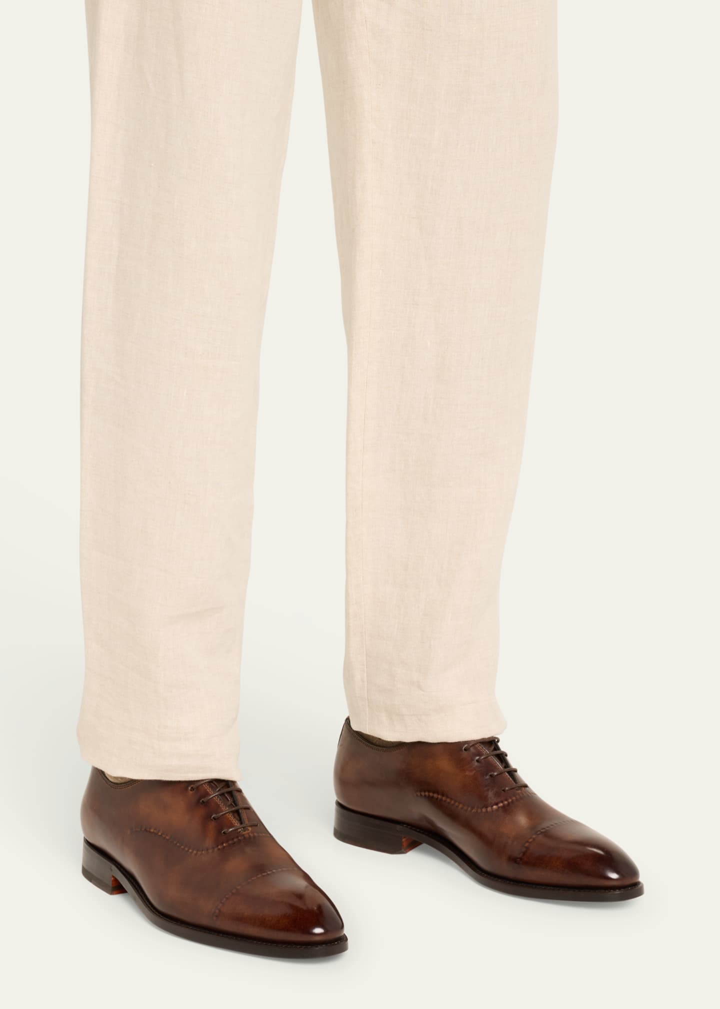 Bontoni Men's Vittorio Reverse Stitch Cap-Toe Oxfords Image 2 of 5
