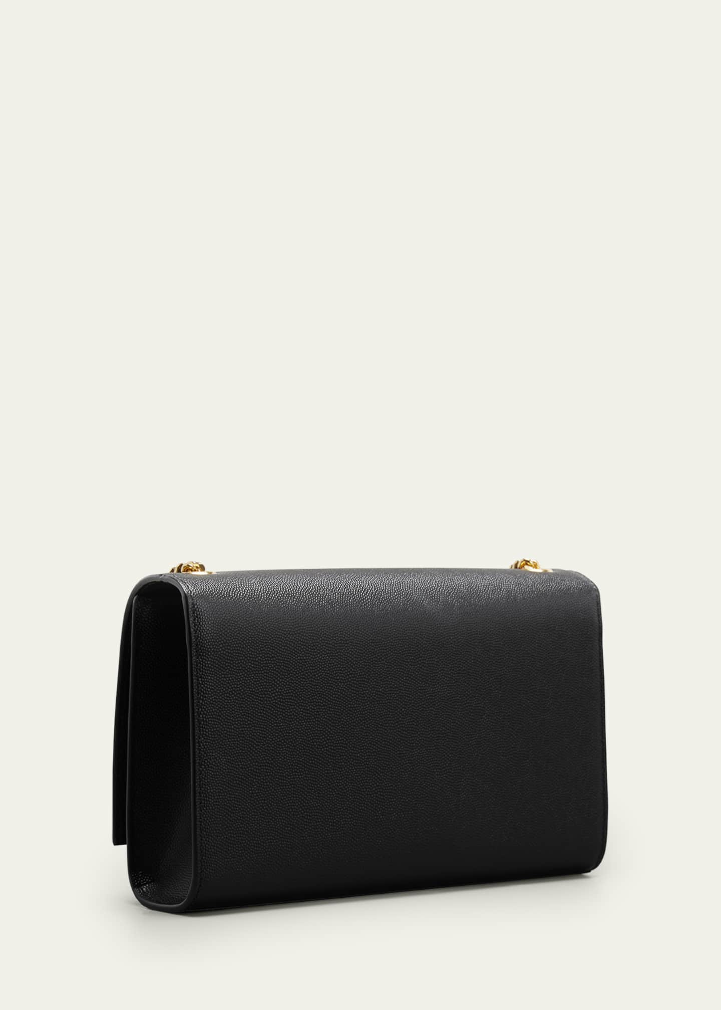Kate monogramme leather crossbody bag Saint Laurent Black in