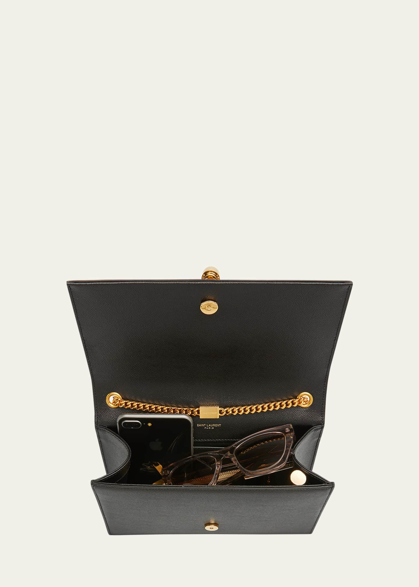 Saint Laurent Kate Medium Tassel YSL Wallet on Chain in Grained Leather Bergdorf Goodman