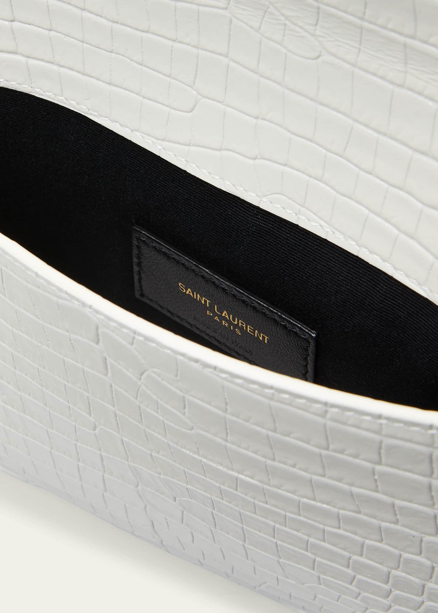 Saint laurent uptown medium ysl store monogram grain de poudre clutch bag