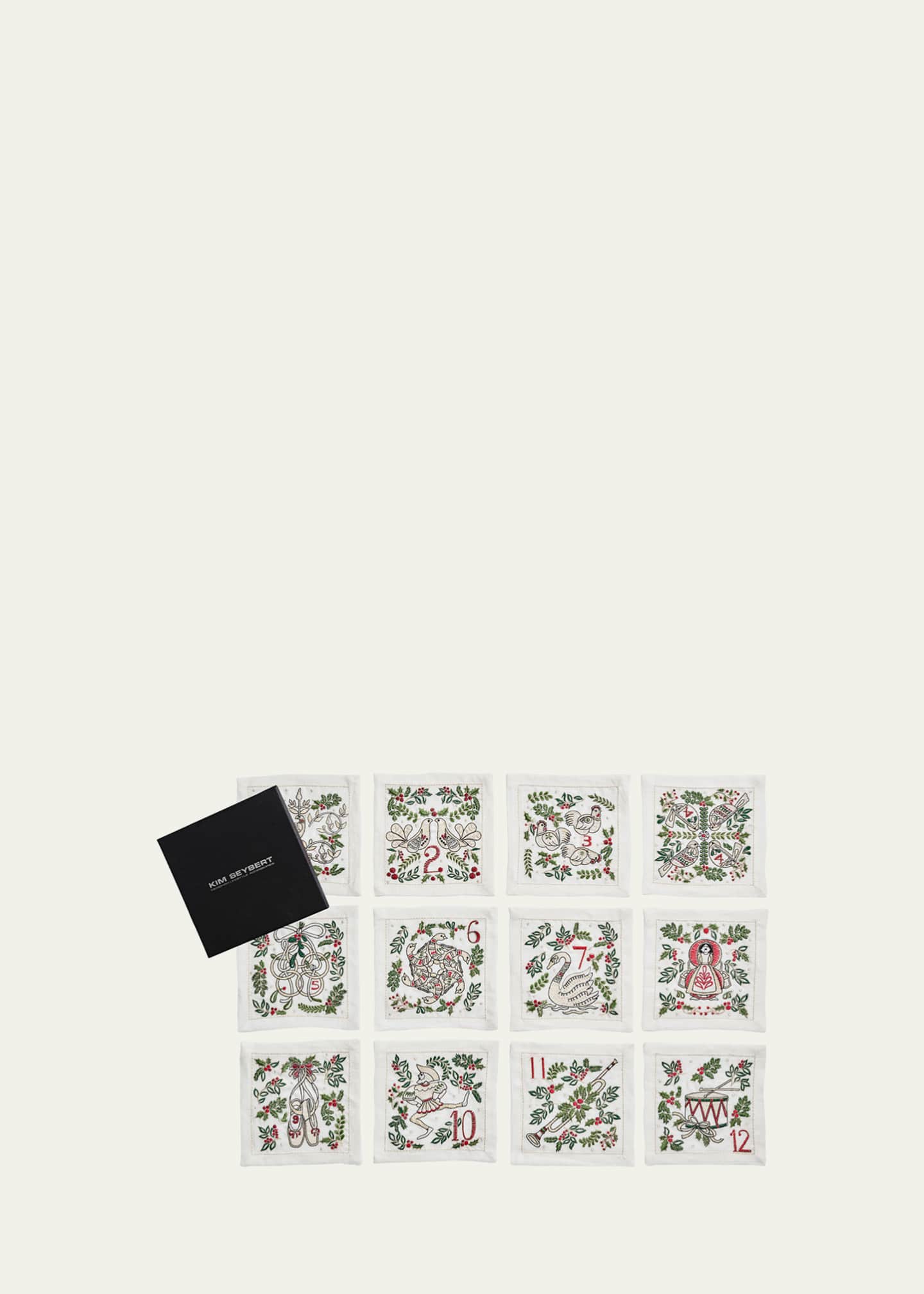 Kim Seybert 12 Days of Christmas Cocktail Napkins Bergdorf Goodman
