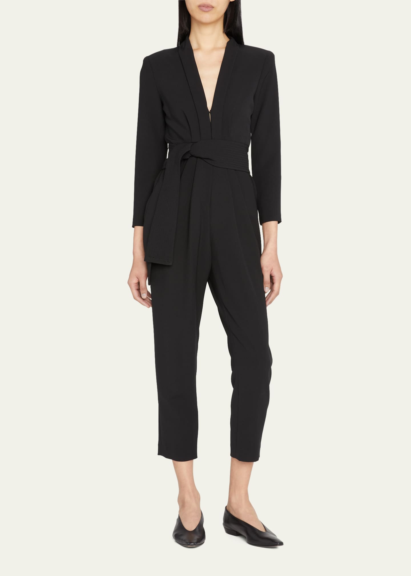 A.L.C. Kieran Belted Long-Sleeve Jumpsuit Image 2 of 5