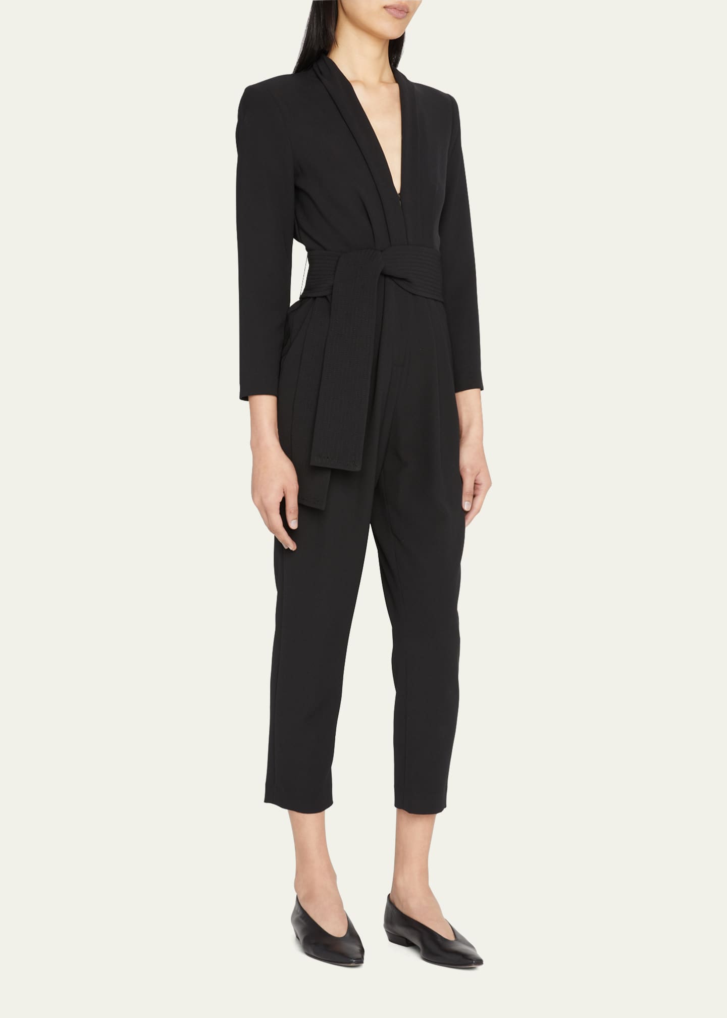 A.L.C. Kieran Belted Long-Sleeve Jumpsuit Image 4 of 5