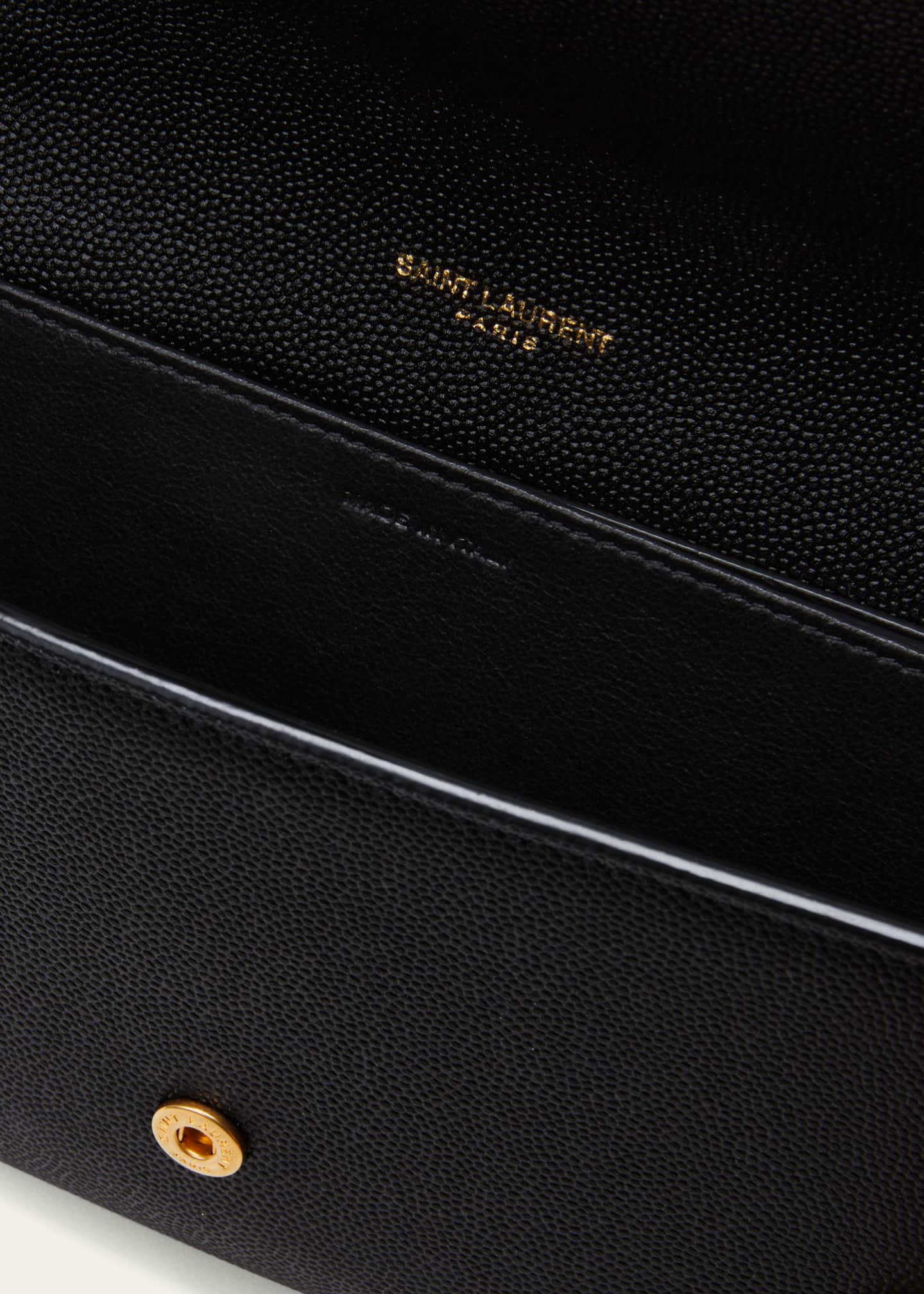 Saint Laurent Uptown YSL Wallet on Chain in Grained Leather Image 4 of 7