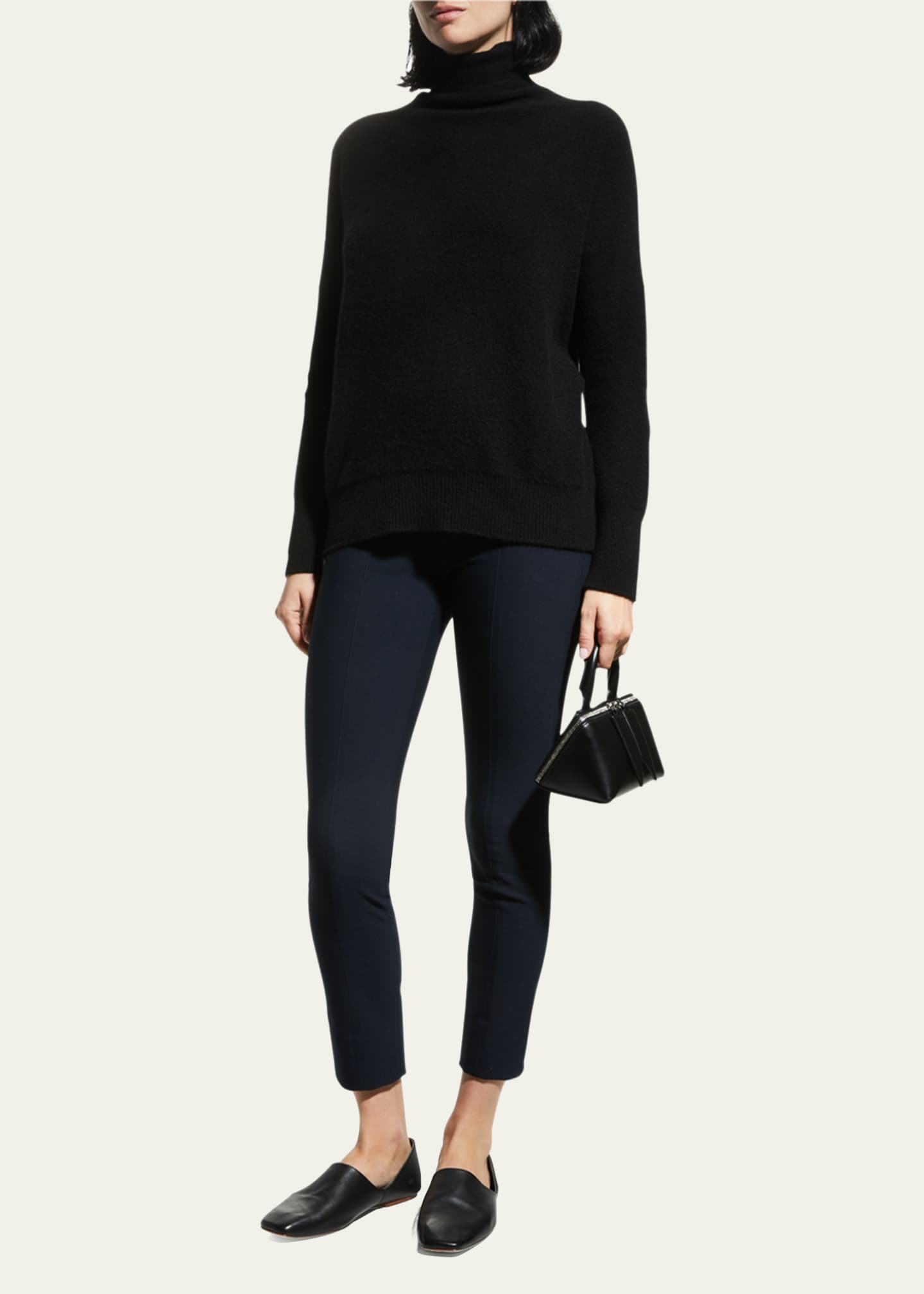 Vince boiled cashmere funnel neck pullover shop