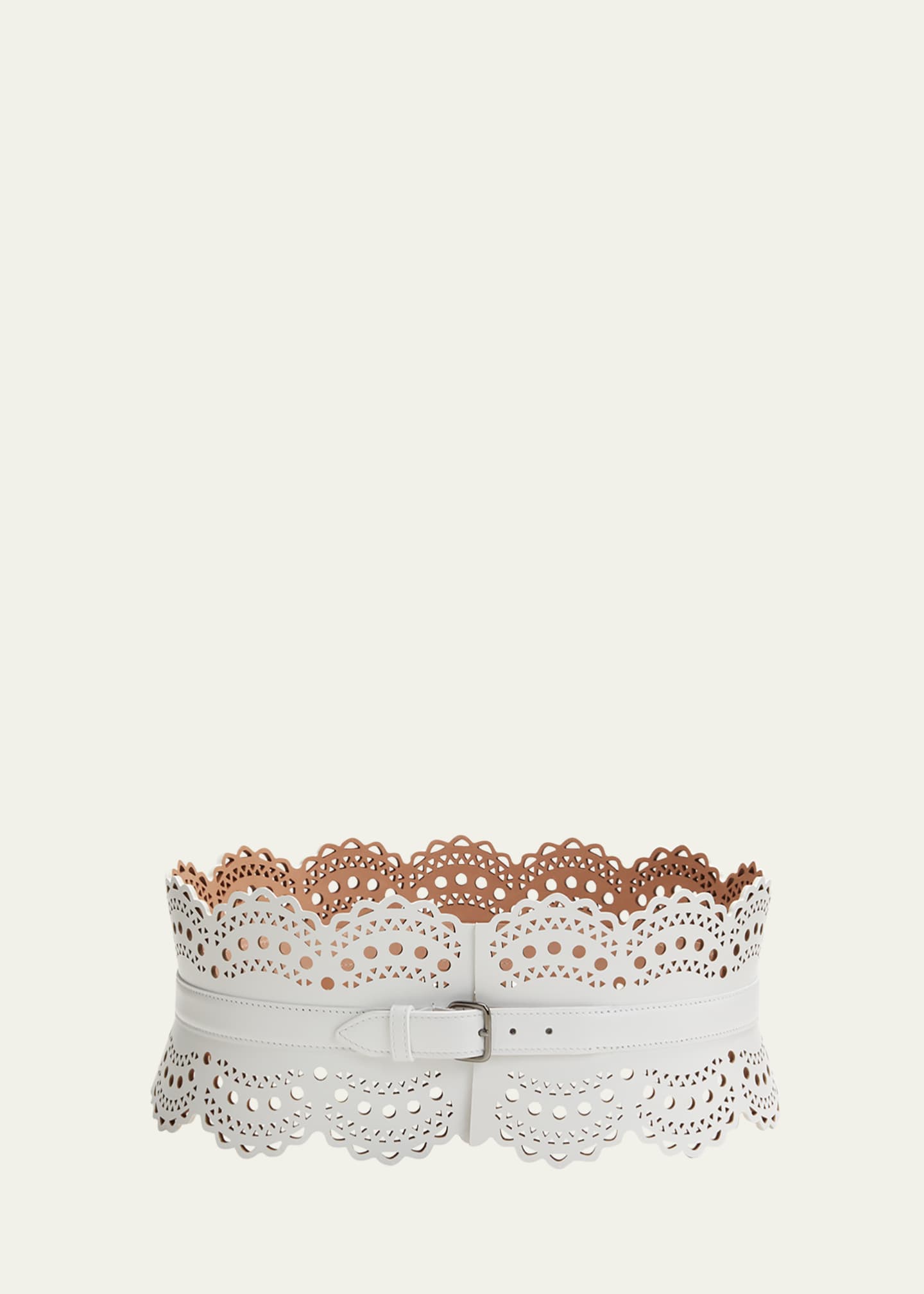ALAIA Openwork Wide Leather Vienne Corset Belt Image 1 of 3