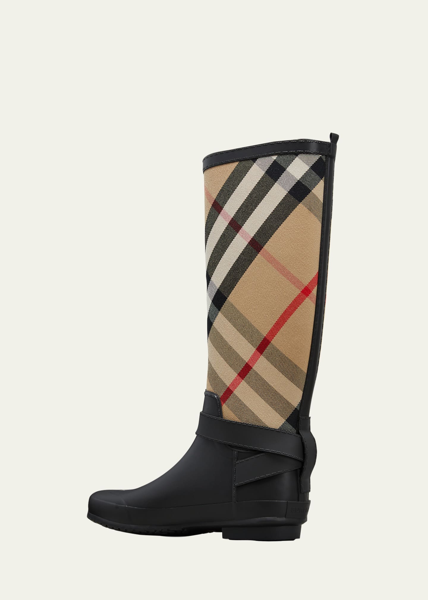 Burberry Simeon Vintage Check Moto Rain Boots - Bergdorf Goodman