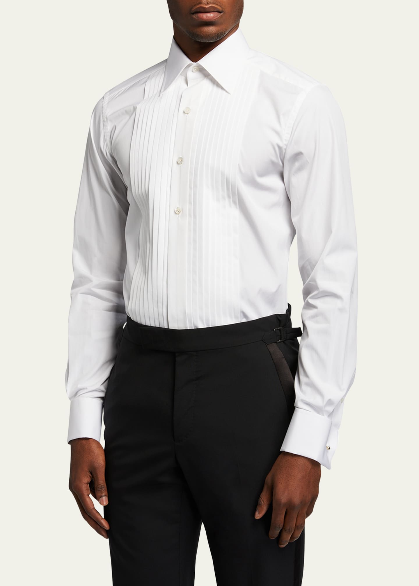 TOM FORD Men's Plisse Plastron Tuxedo Shirt - Bergdorf Goodman